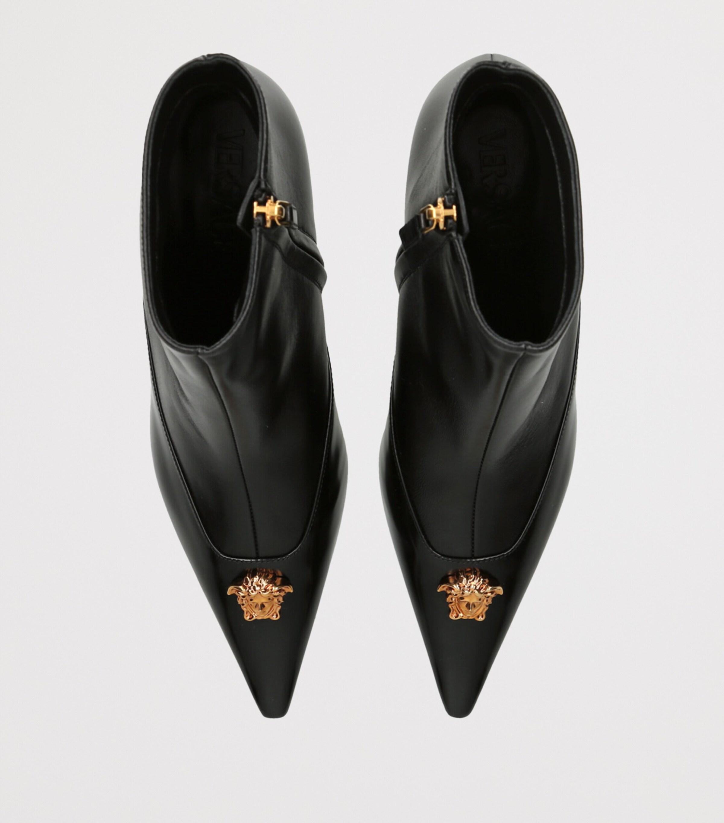 Leather La Medusa Ankle Boots 55 BLACK Image 4