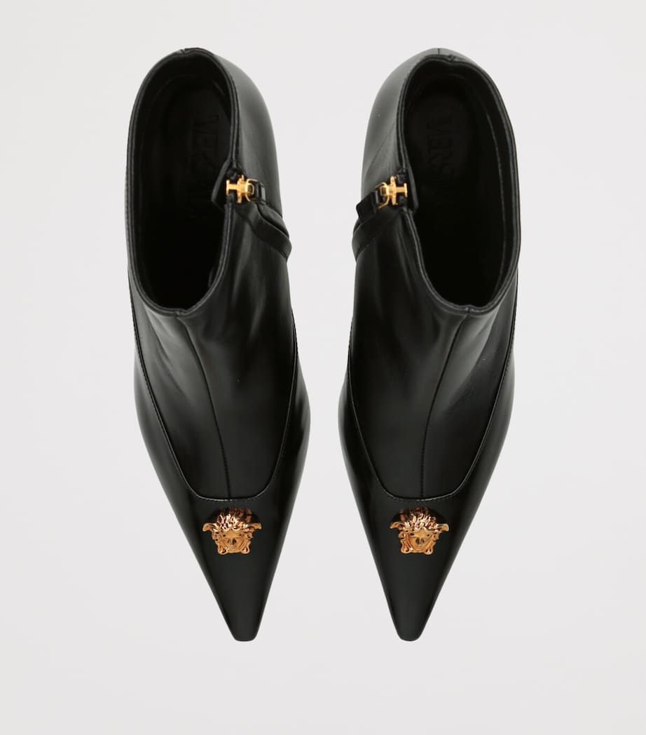 Leather La Medusa Ankle Boots 55 BLACK Image 4