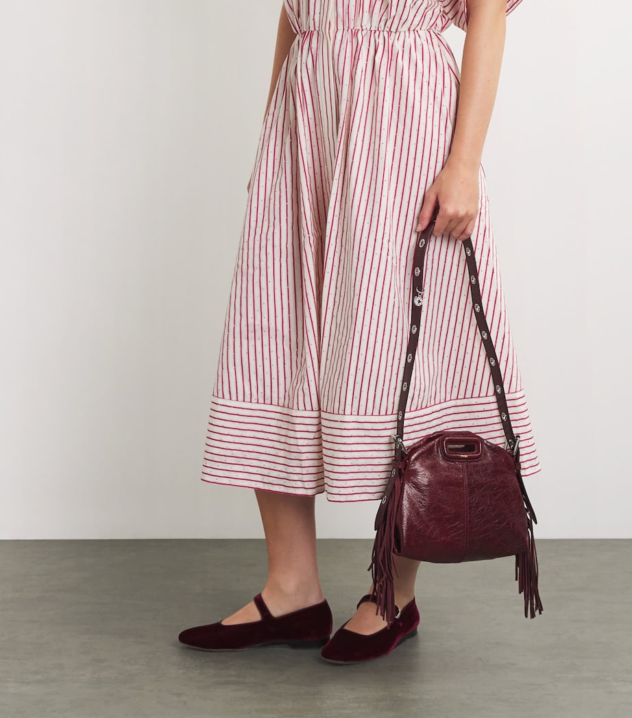 Leather Miss M Shoulder Bag BURGUNDY Image 5