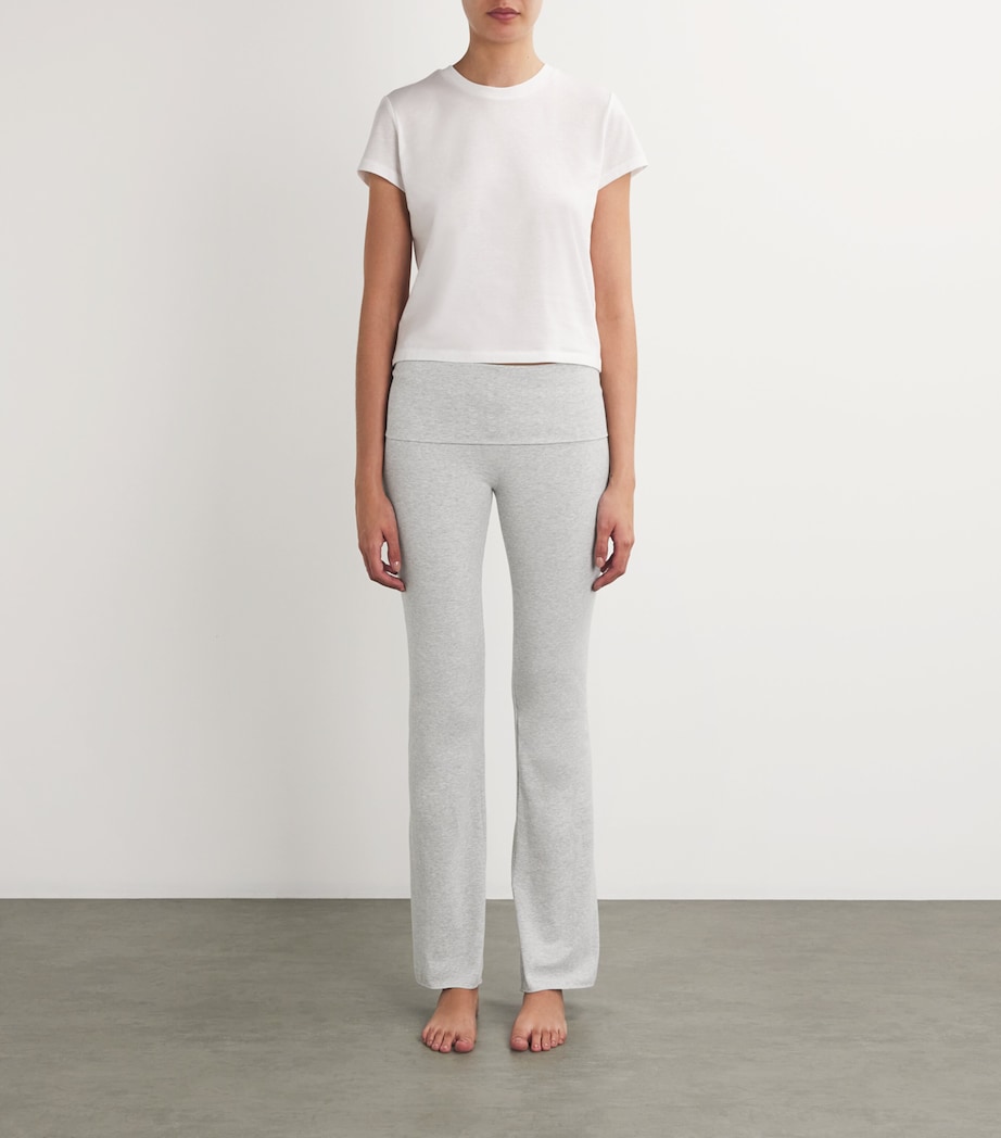 Cotton-Blend Fold-Over Trousers LIGHT HEATHER GREY Image 2