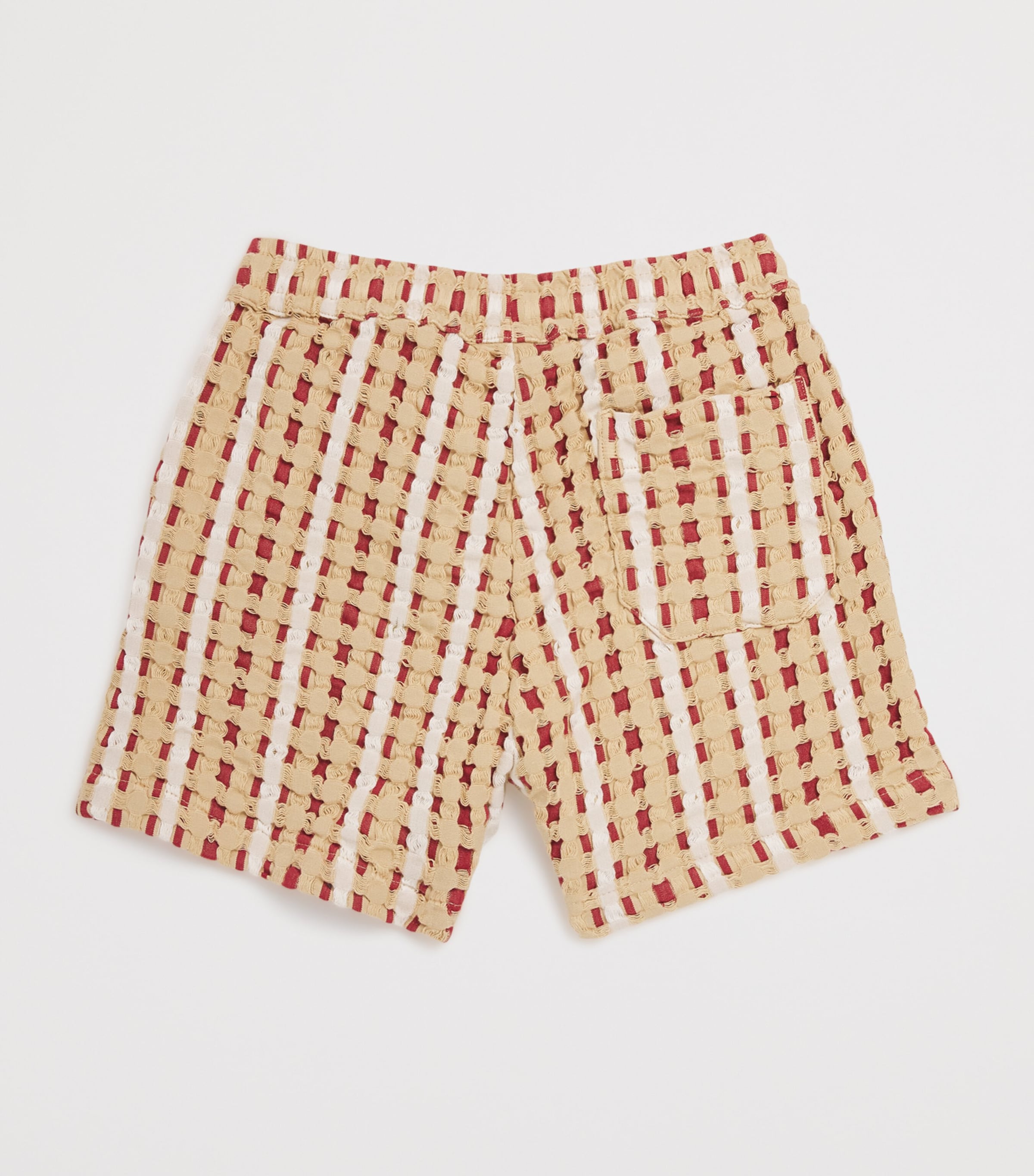 Cotton Waffle Weave Lano Braga Shorts (4-12 Years) 64 RED Image 2