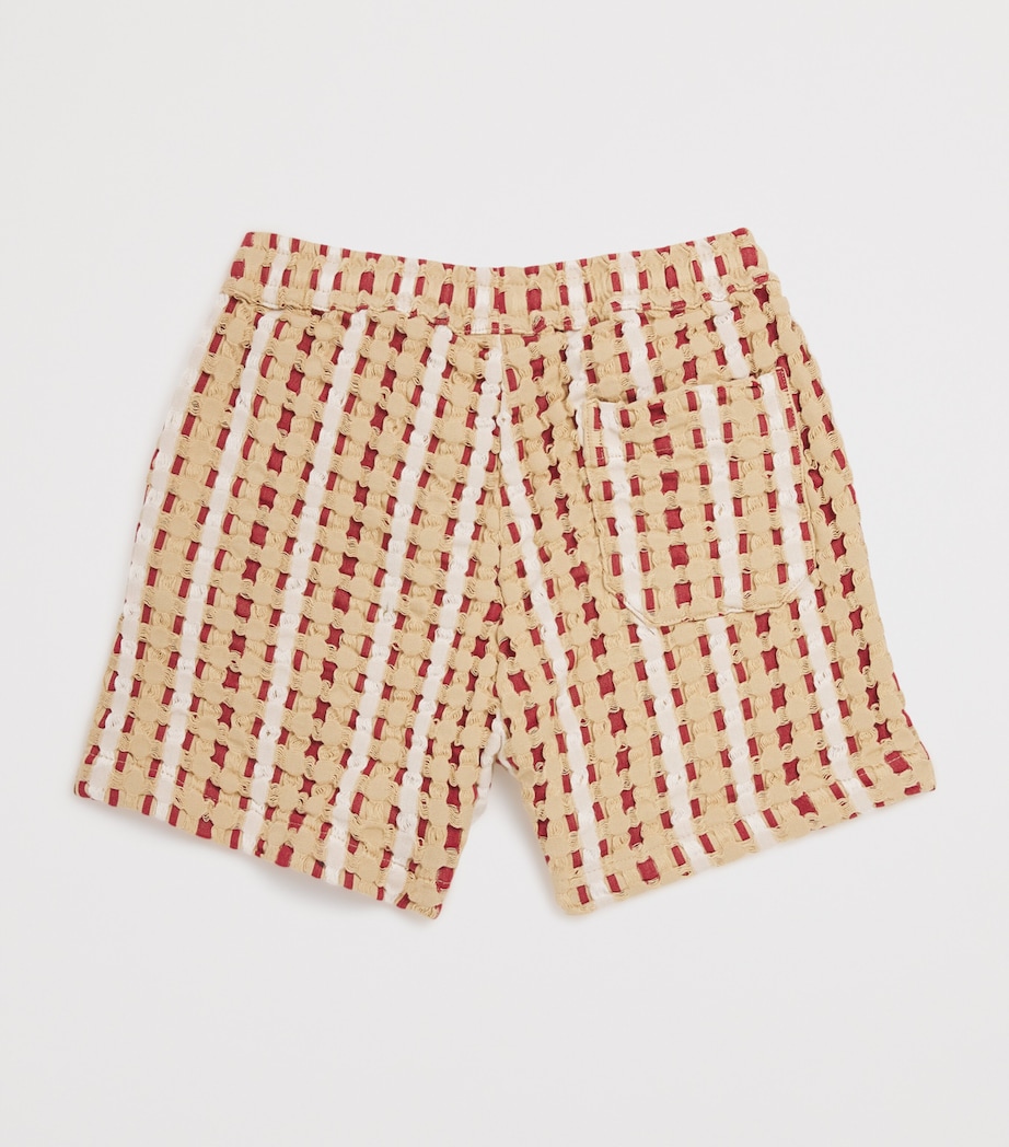 Cotton Waffle Weave Lano Braga Shorts (4-12 Years) 64 RED Image 2