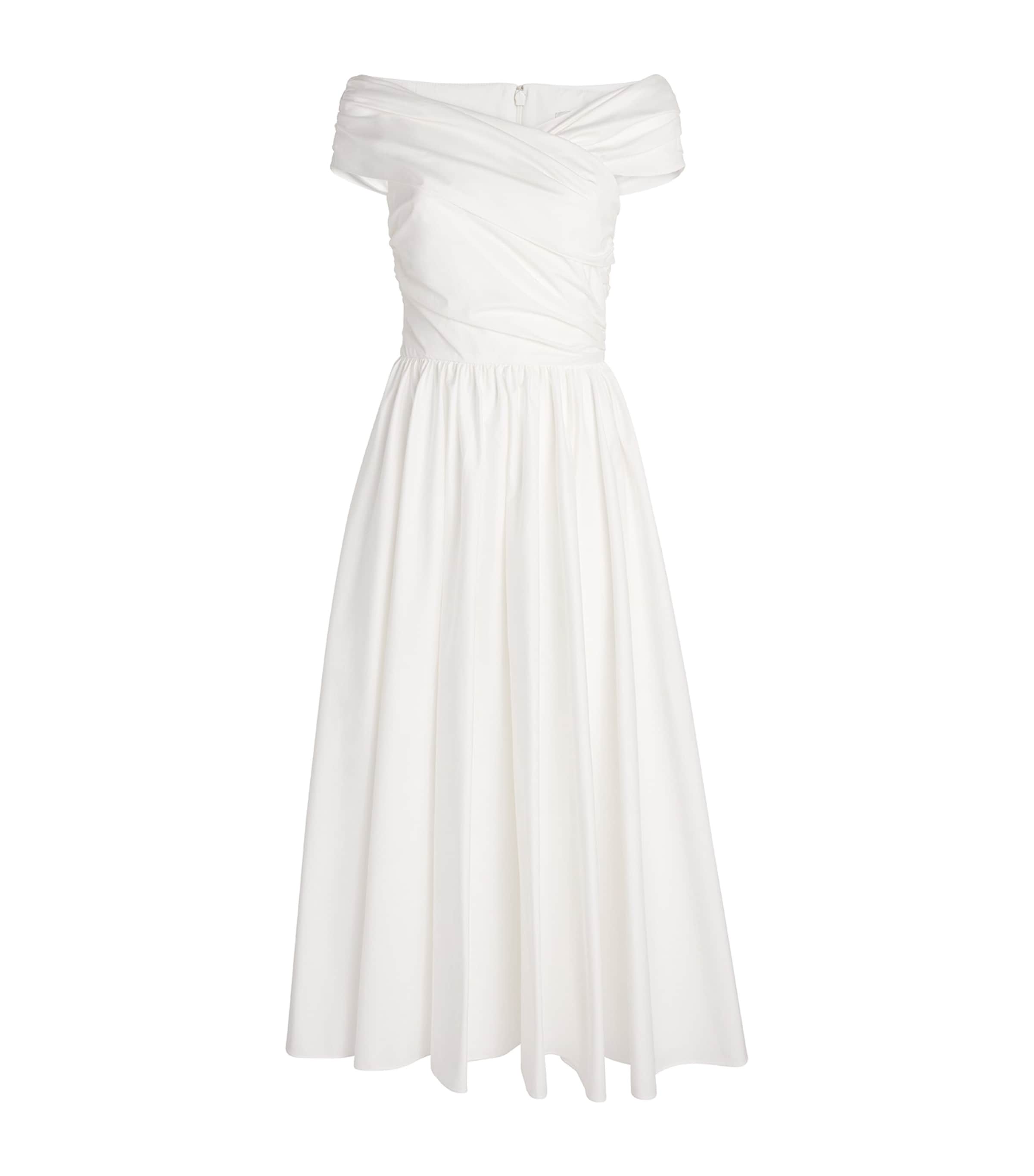 Safiyaa Cotton Appolline Midi Dress In White