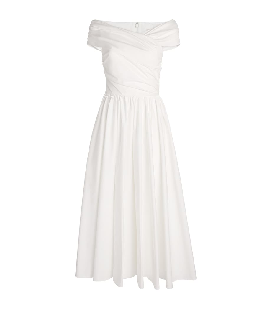 Safiyaa Womens Cotton Appolline Midi Dress Ivory Image 1