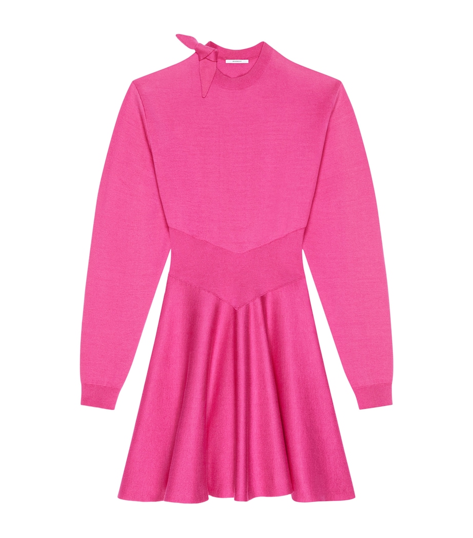 Wool-Cotton Mini Sweater Dress FUCHSIA Image 1