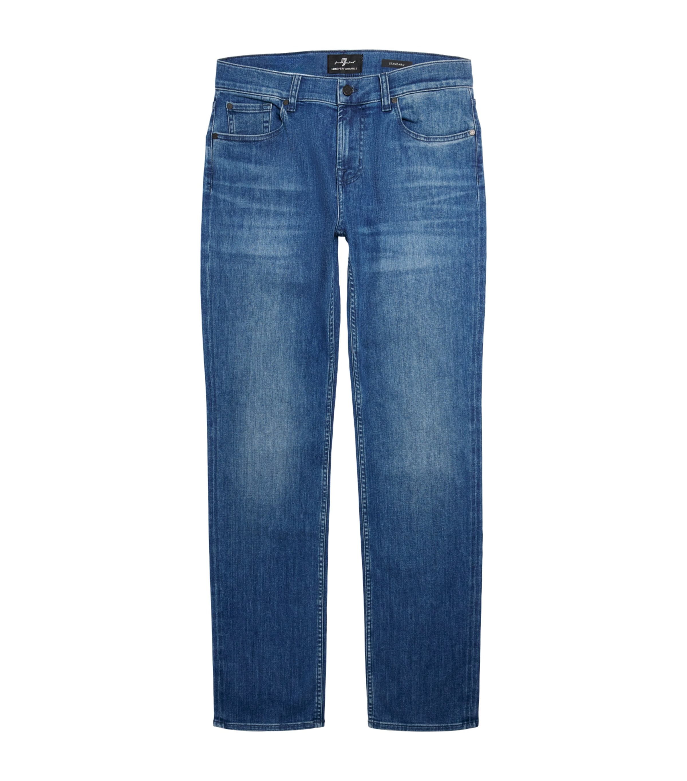 7 For All Mankind Mens Straight Luxe Performance Jeans Mid Blue Image 1