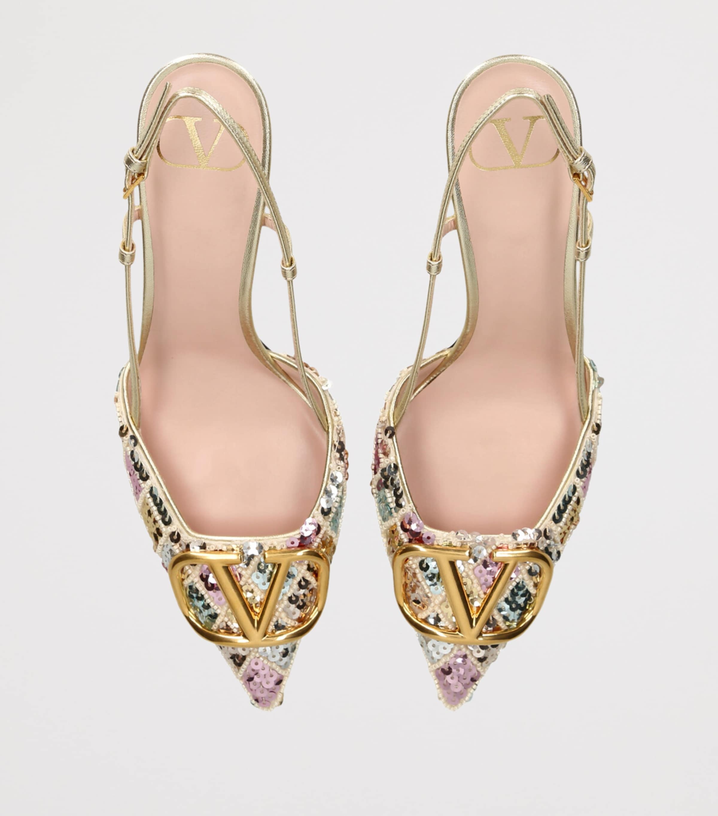 Sequin VLogo Slingback Heels 80 MULT/OTHER Image 4