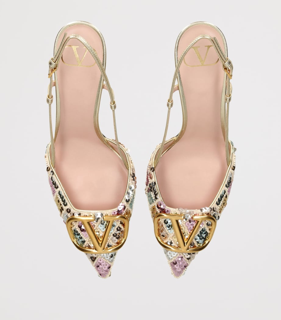 Sequin VLogo Slingback Heels 80 MULT/OTHER Image 4