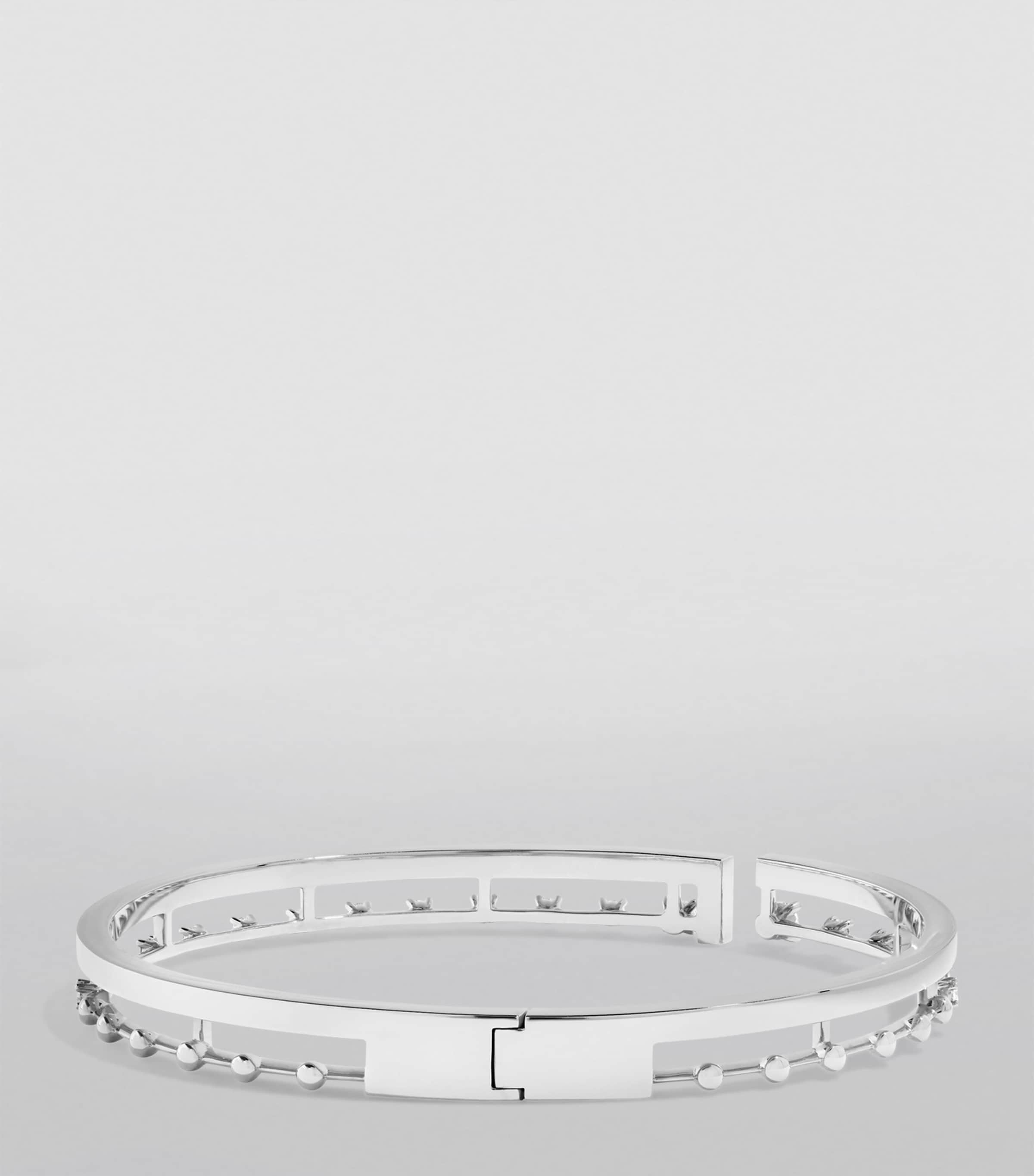 Large White Gold and Diamond Avenues Bangle WHITE GOLD Image 2