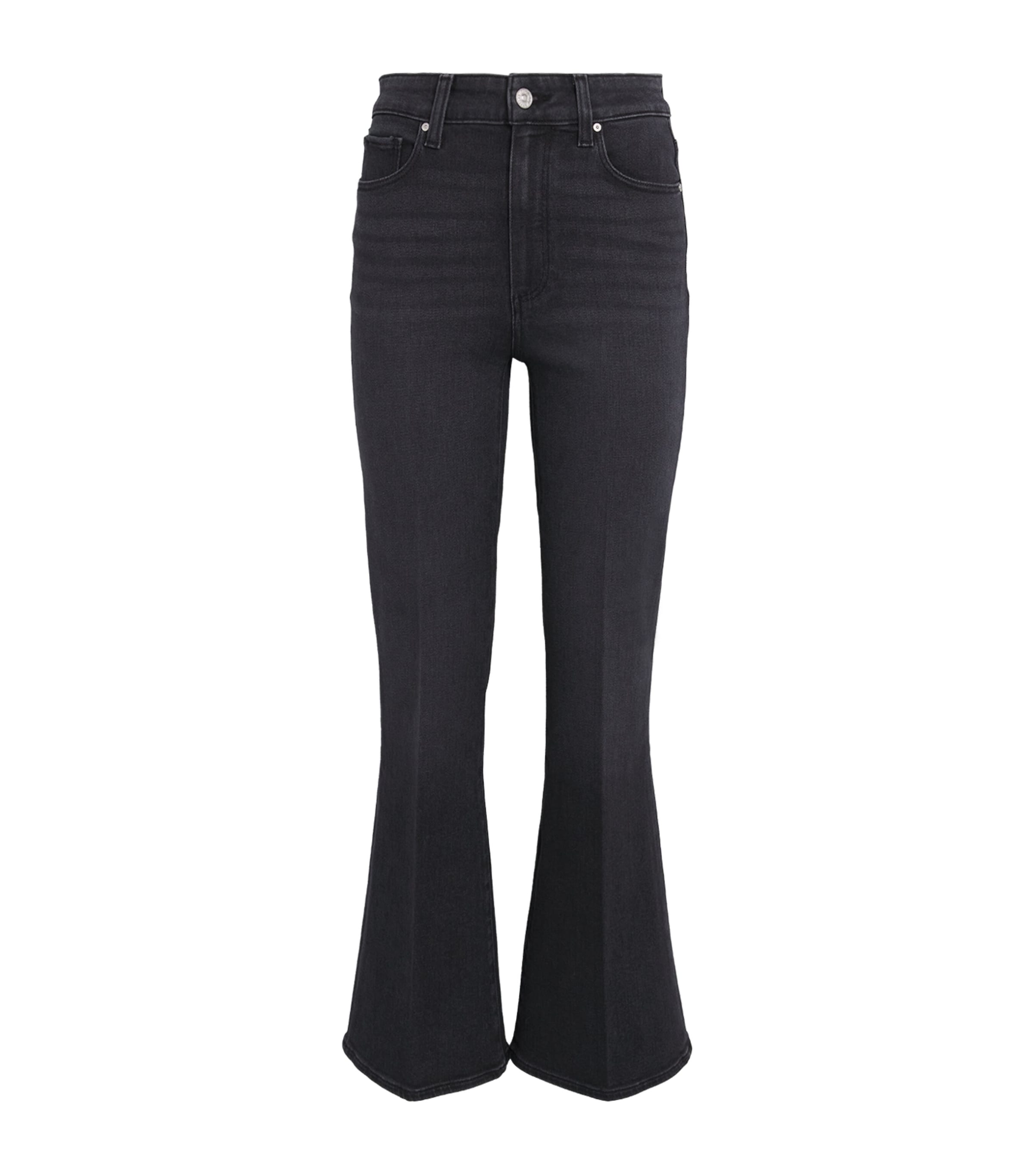Paige Marlow High Waist Skimmer Flare Jeans In Black