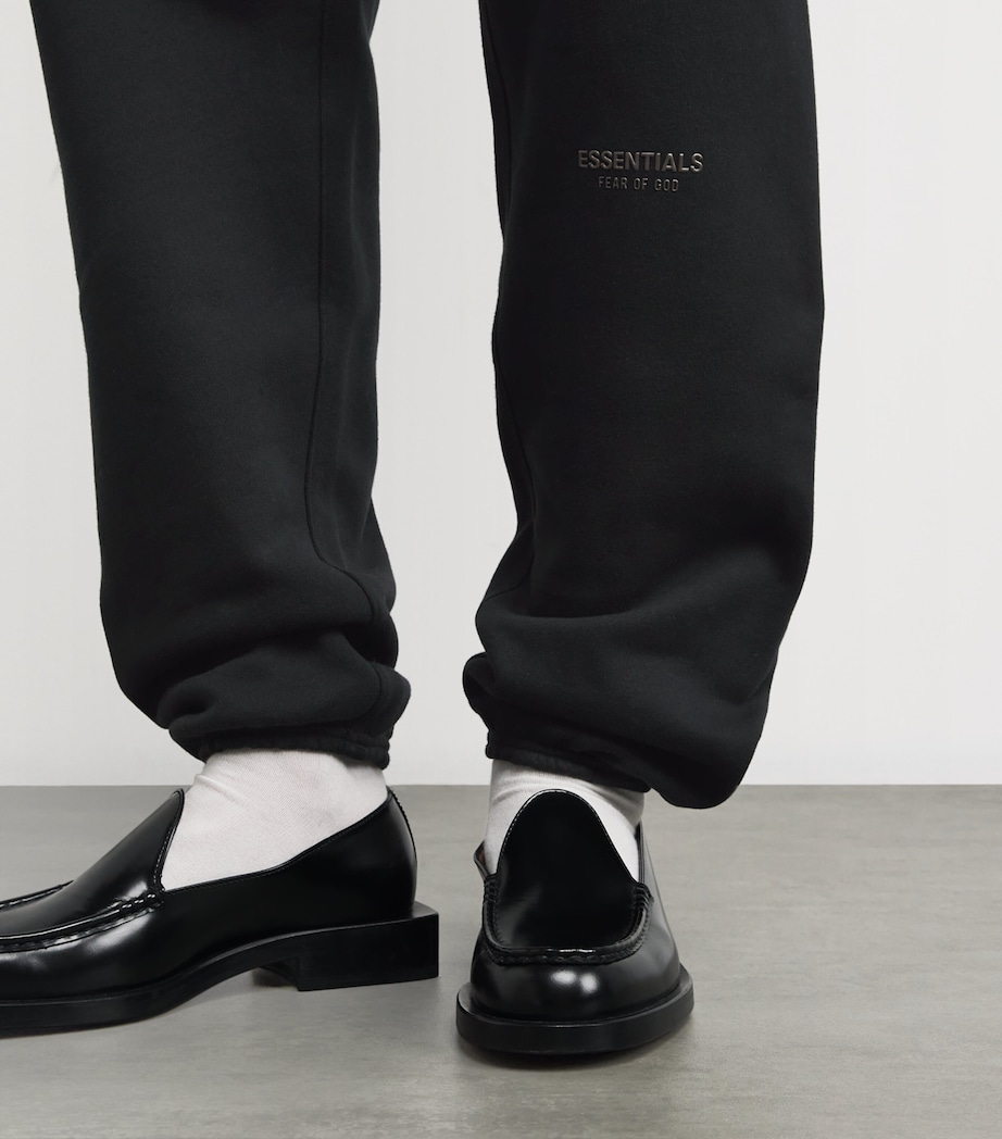 Cotton-Blend Logo Sweatpants JET BLACK Image 6