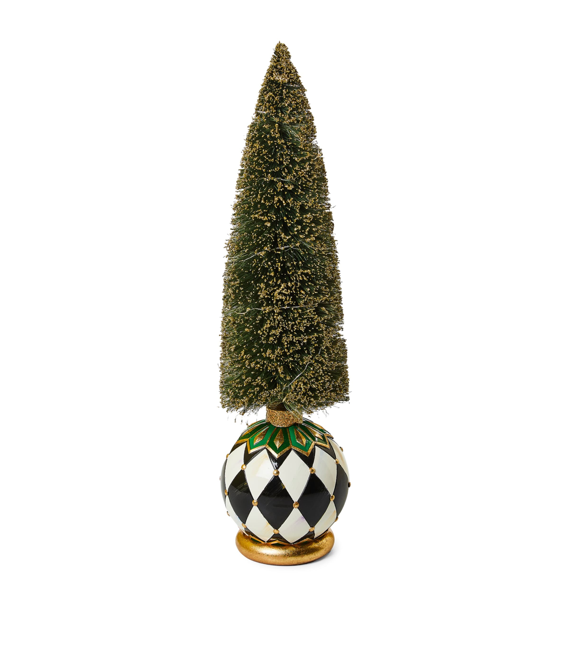 MACKENZIE-CHILDS LARGE EMERALD LUXE ILLUMINATED BOTTLE BRUSH TREE