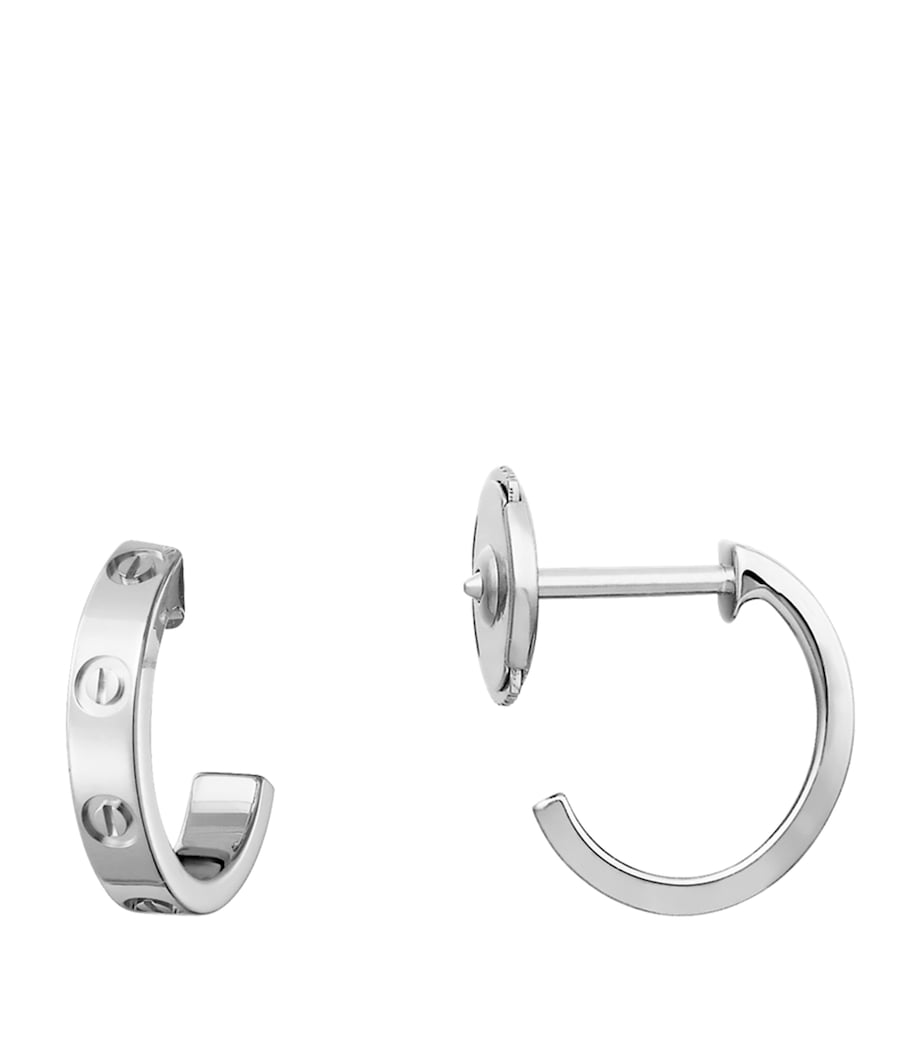White Gold LOVE Hoop Earrings WHITE GOLD Image 5