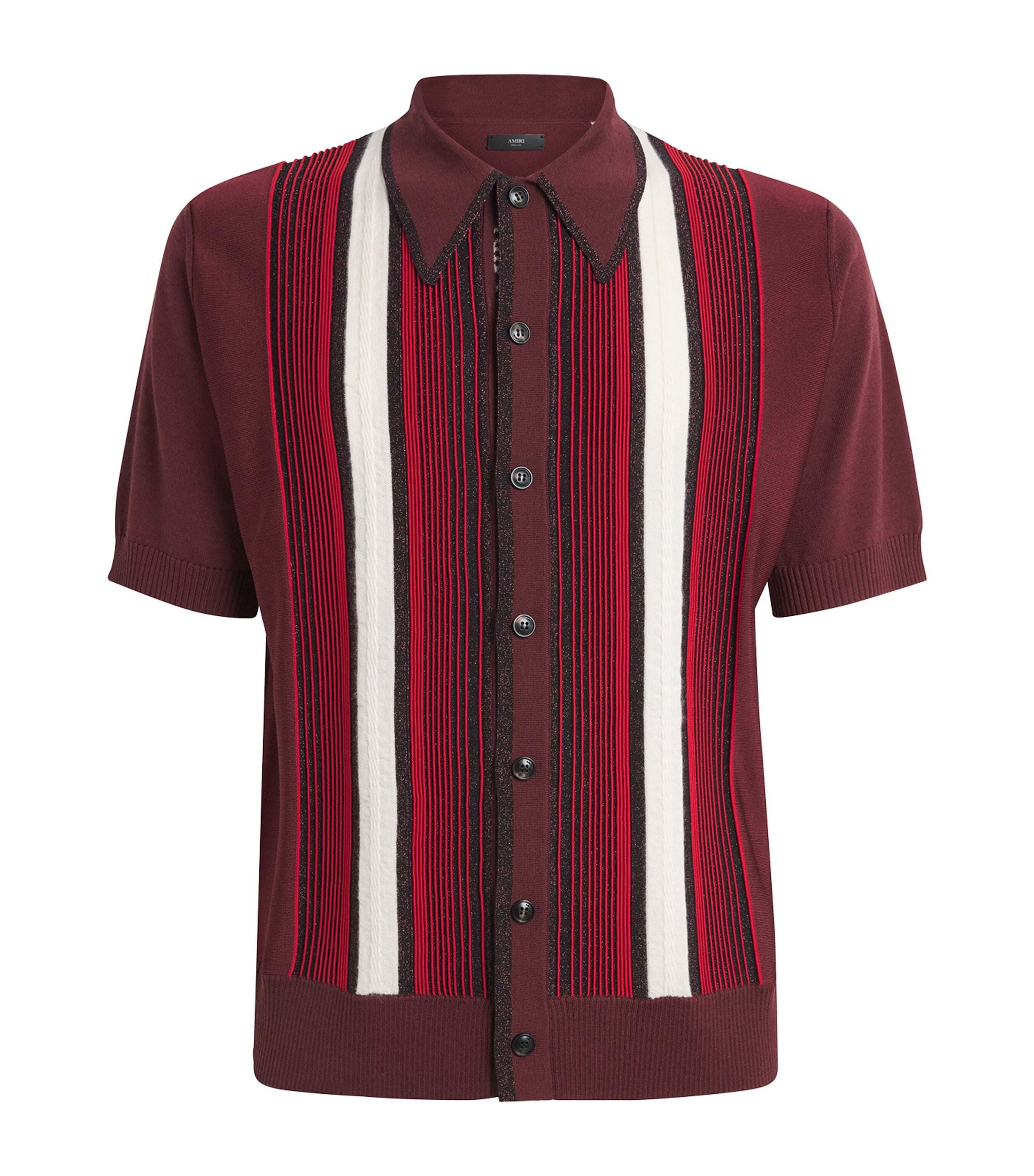 Amiri Wool-blend Embellished Stripe Shirt In Red