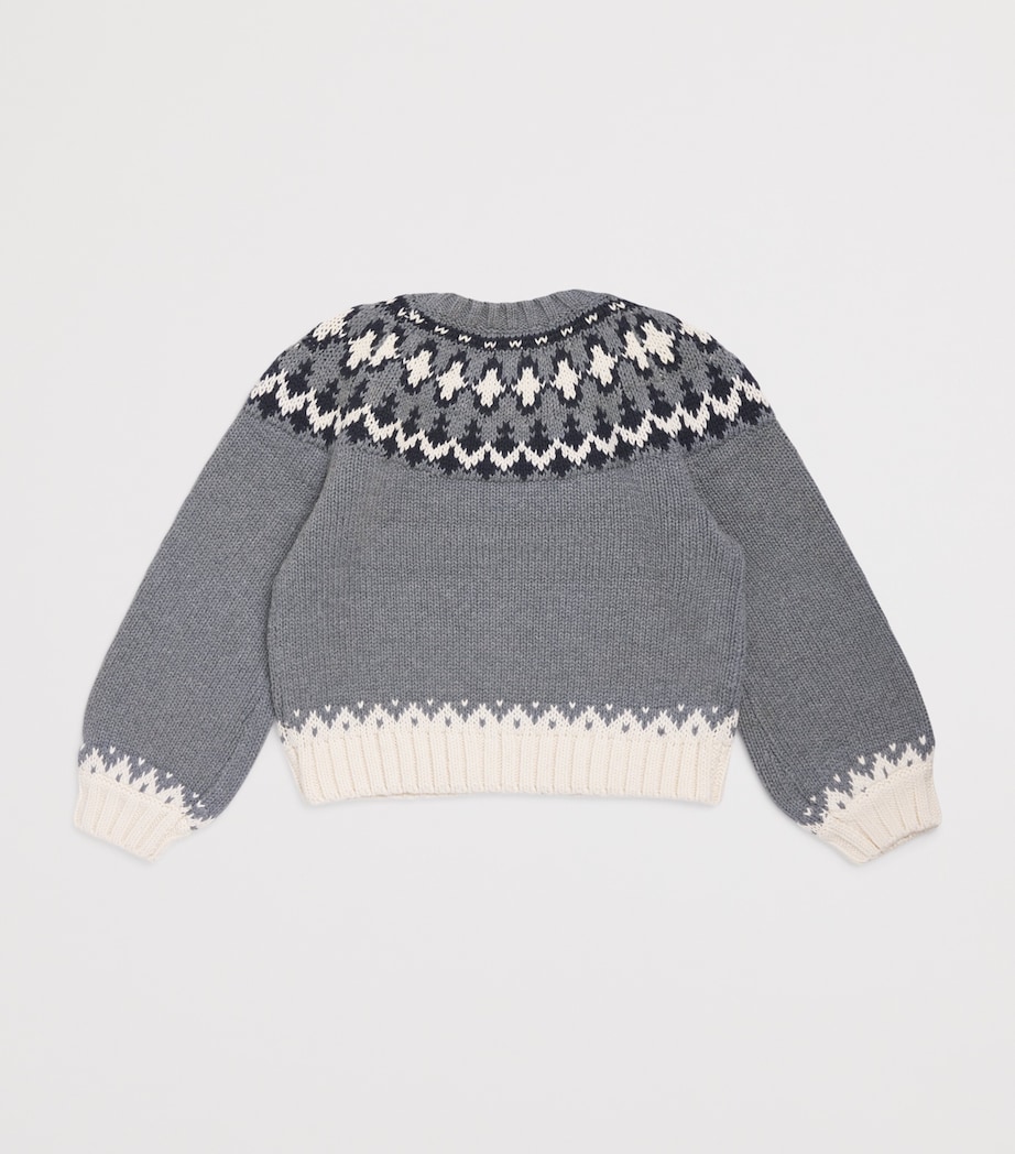 Cotton-Wool Fair Isle Sweater (4-5 Years) HEATHER GREY Image 2
