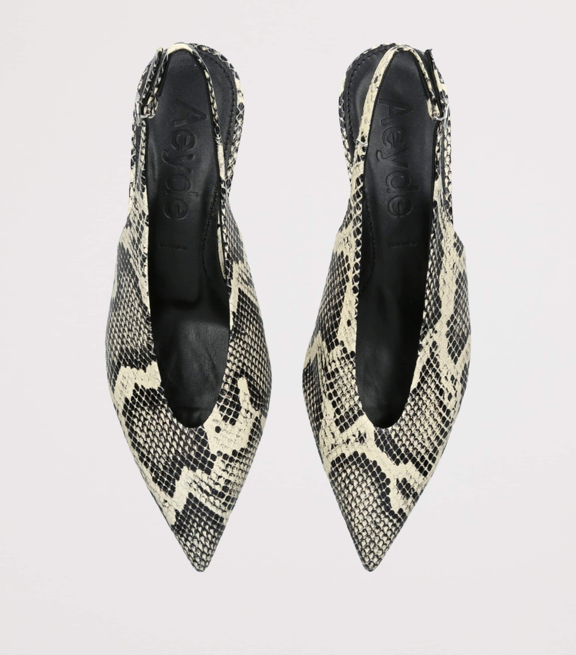 aeyde Snakeskin-Effect Camila Slingback Pumps 35 Cream Image 4