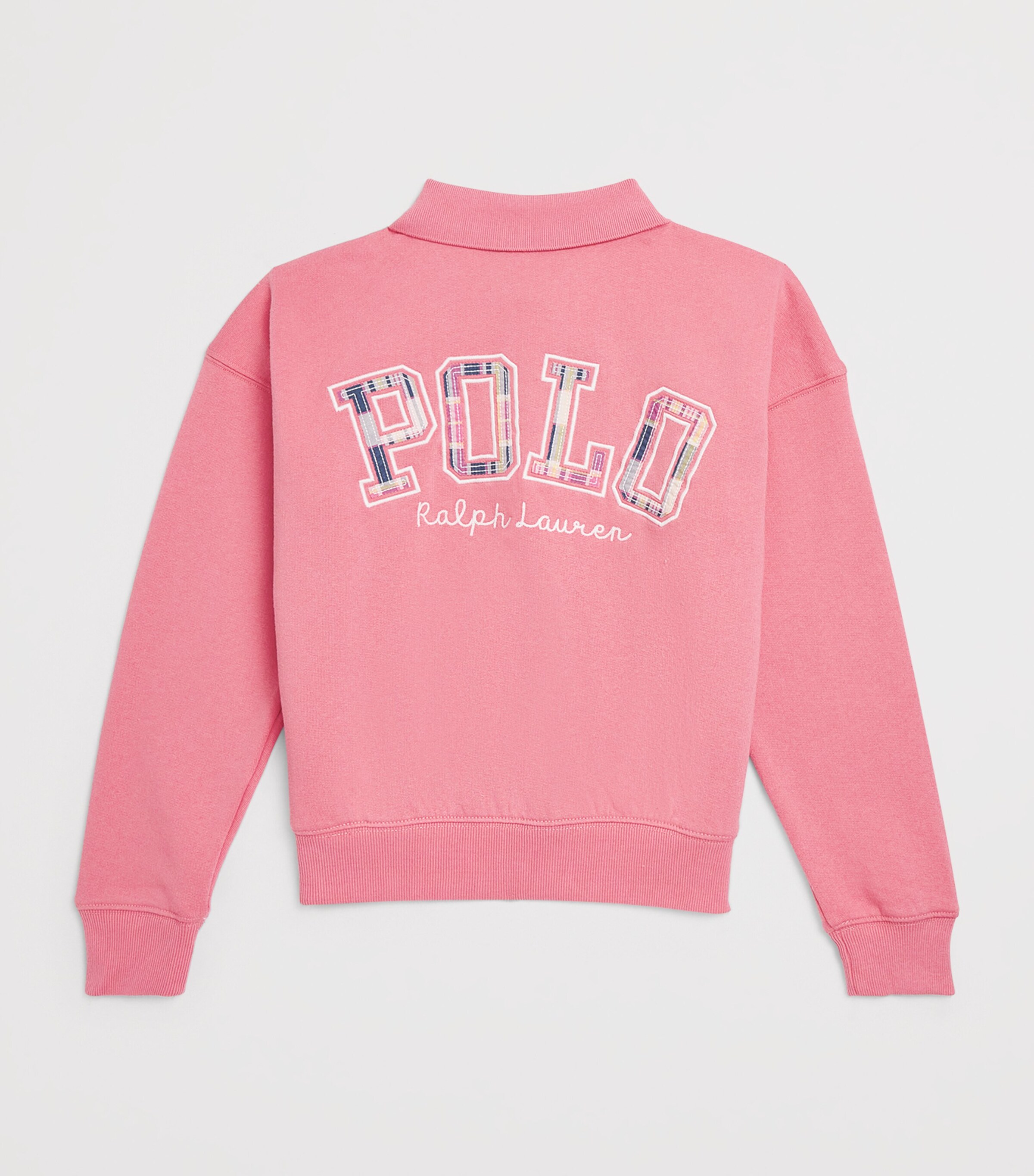 Ralph Lauren Kids Cotton Button-Up Sweatshirt (7-14 Years) Faded Peony Image 2