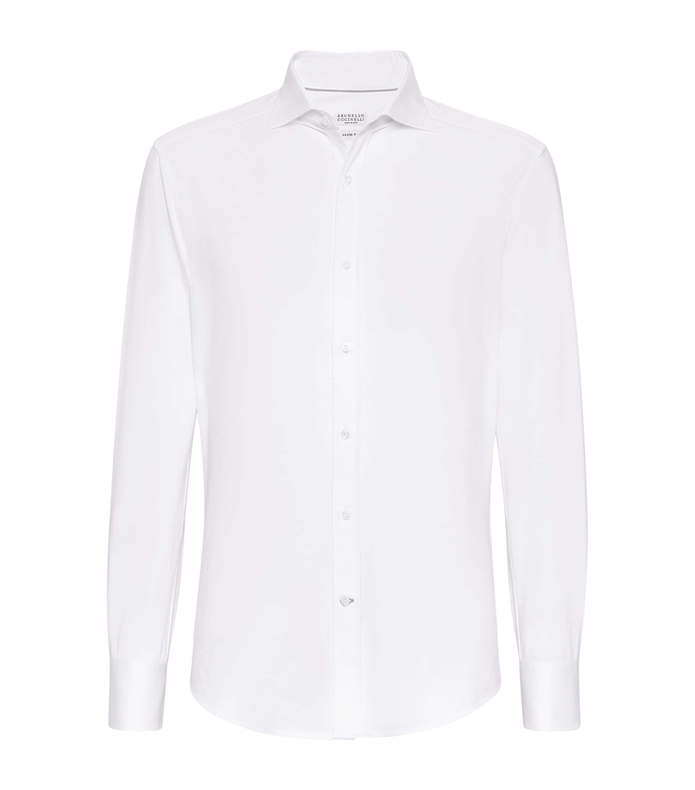 Brunello Cucinelli Men's Basic Fit Solid Sport Shirt With Button-down Collar In White