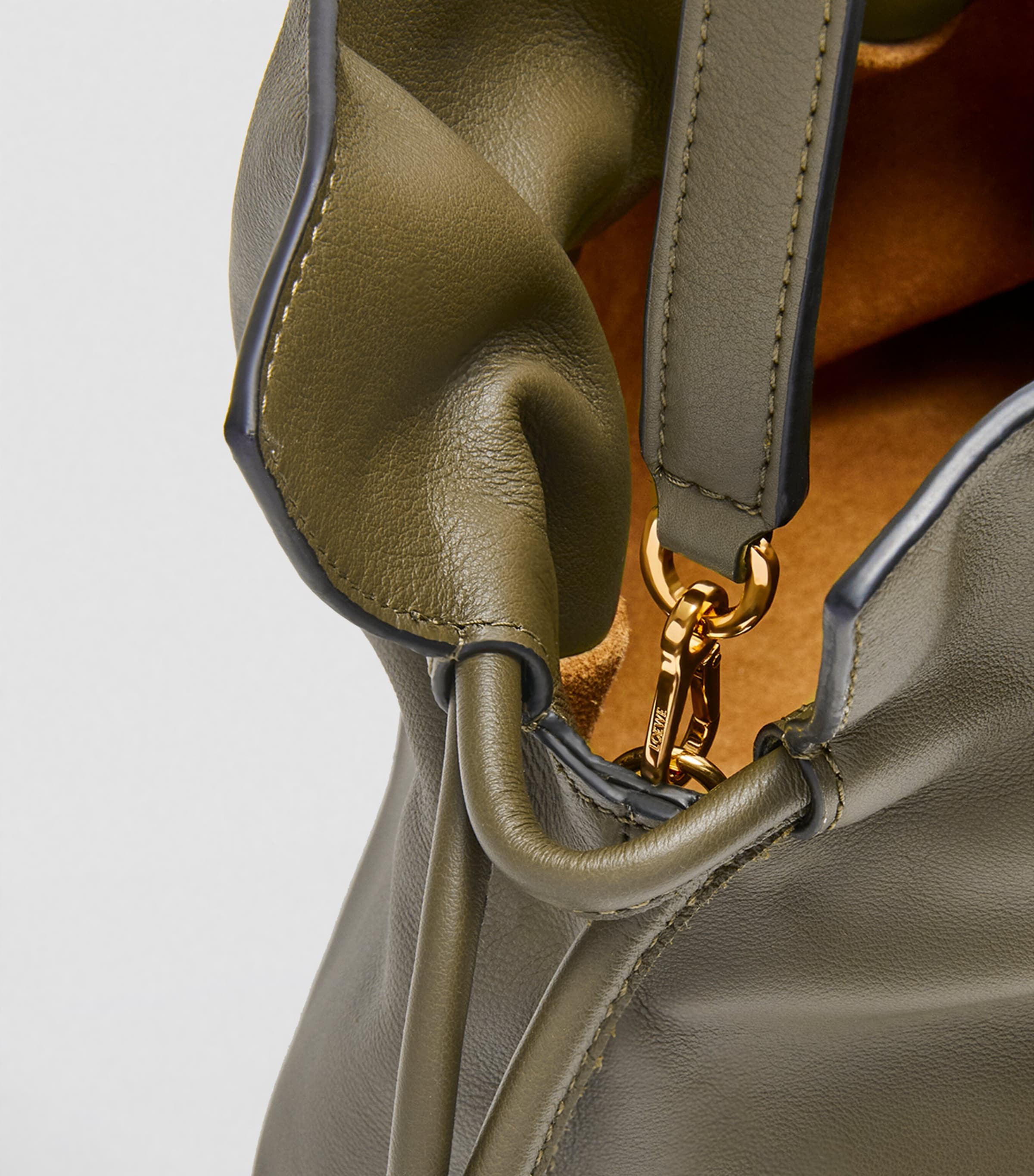 Leather Flamenco Purse DARK KHAKI GREEN Image 5