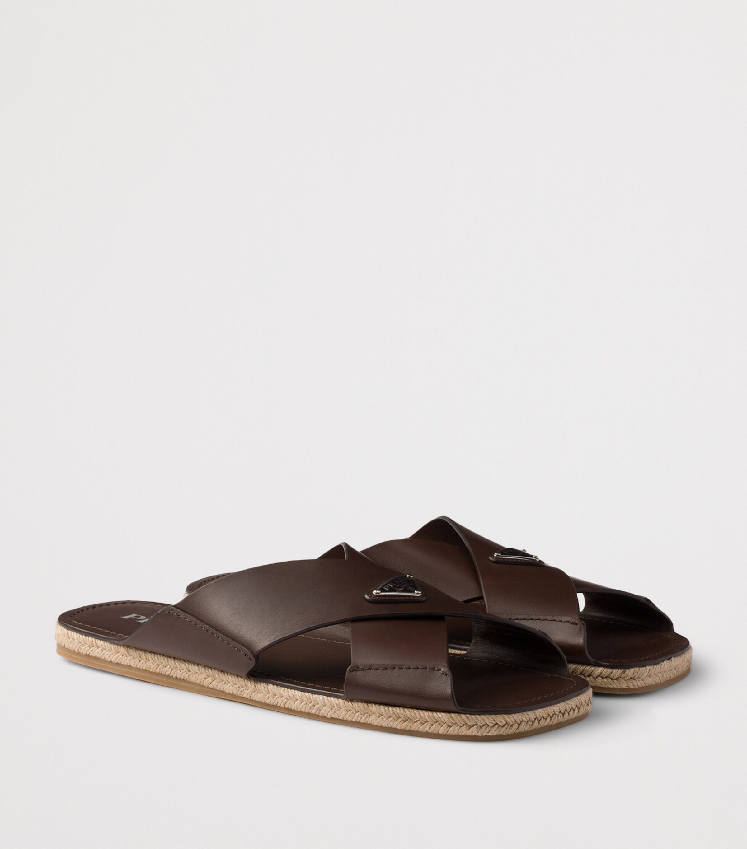 Prada Leather Crisscross Sandals Image 2