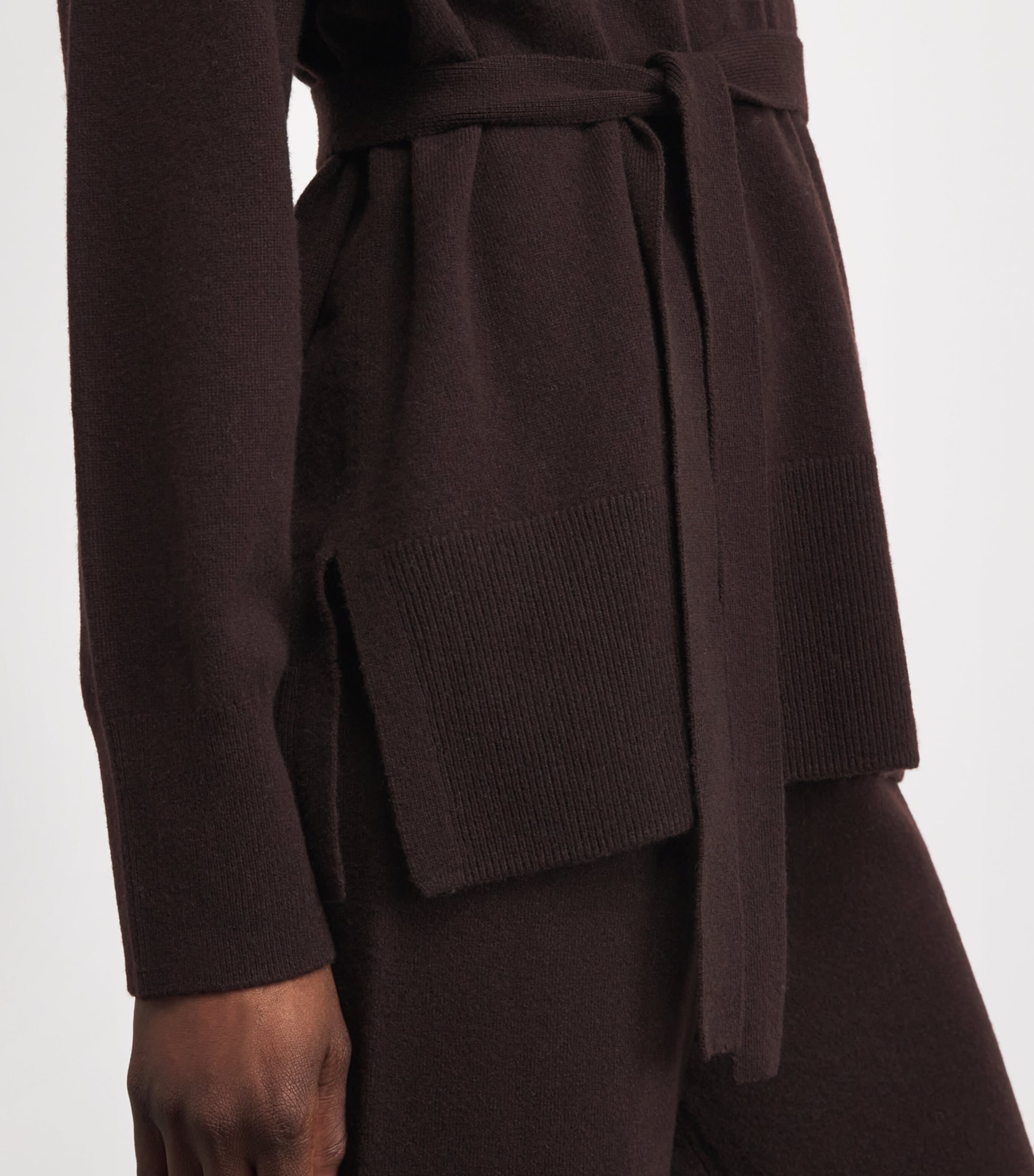 Yves Salomon Womens Merino Wool Belted Sweater Image 3