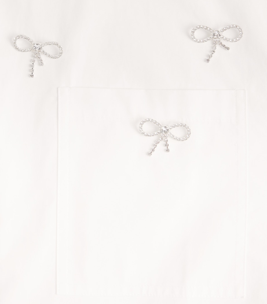 Maje Womens Cotton Bow-Embellished Shirt White Image 6