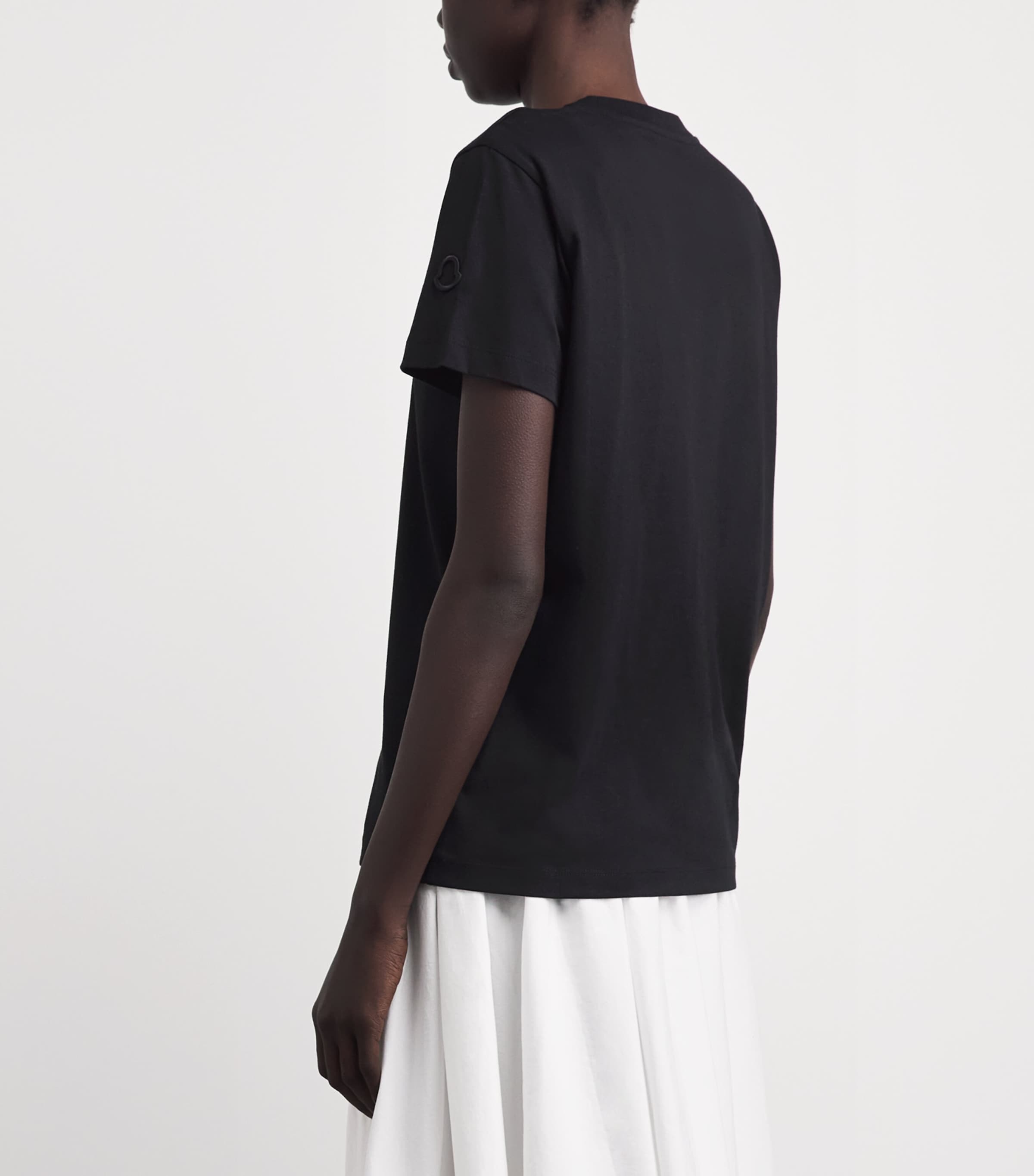 Moncler Womens Cotton Logo Embroidered T-Shirt Image 5