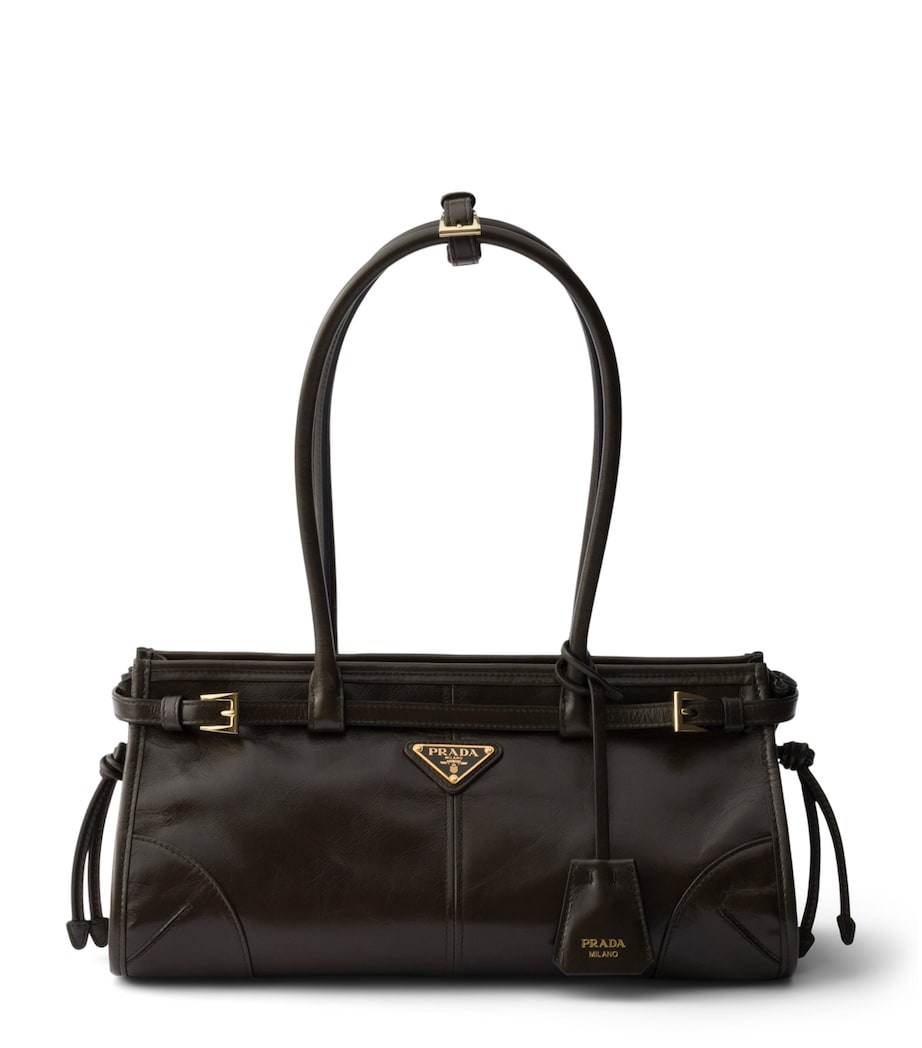 Prada Medium Leather Bonnie Shoulder Bag Green Image 1
