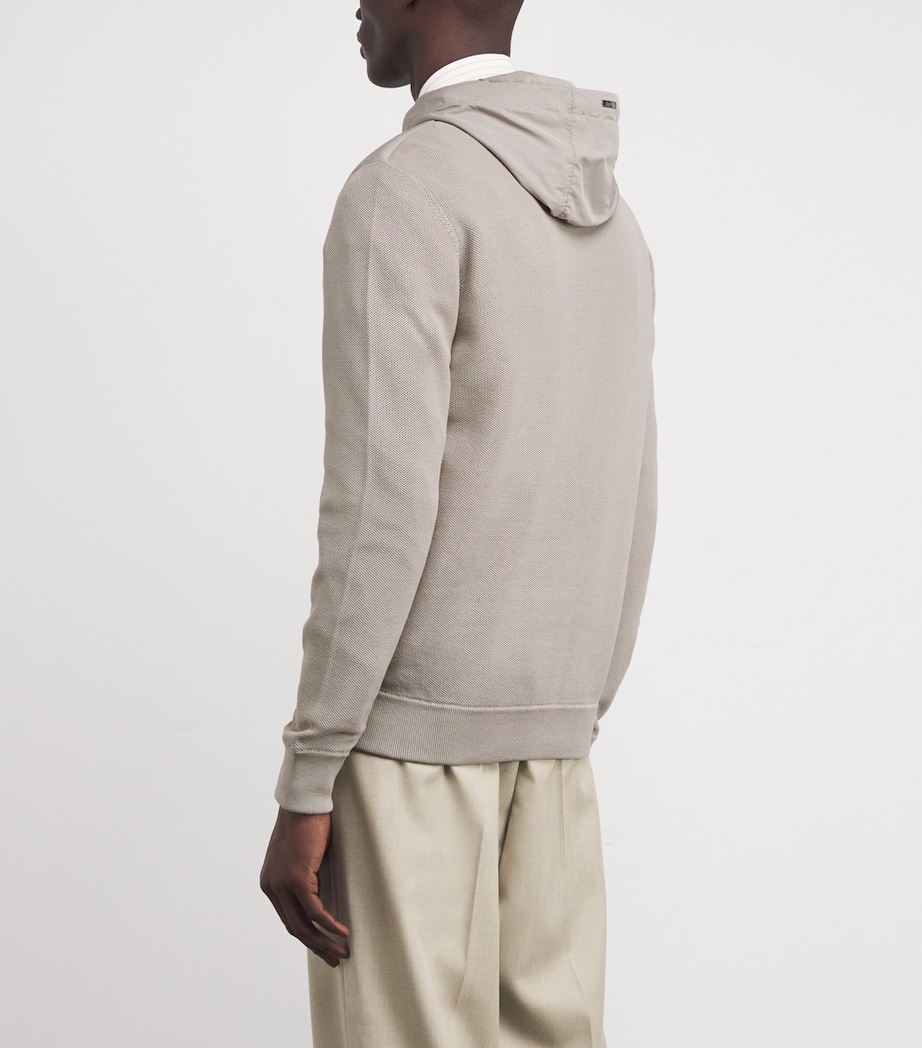 Cotton Hooded Hybrid Jacket TAUPE 2600 Image 4