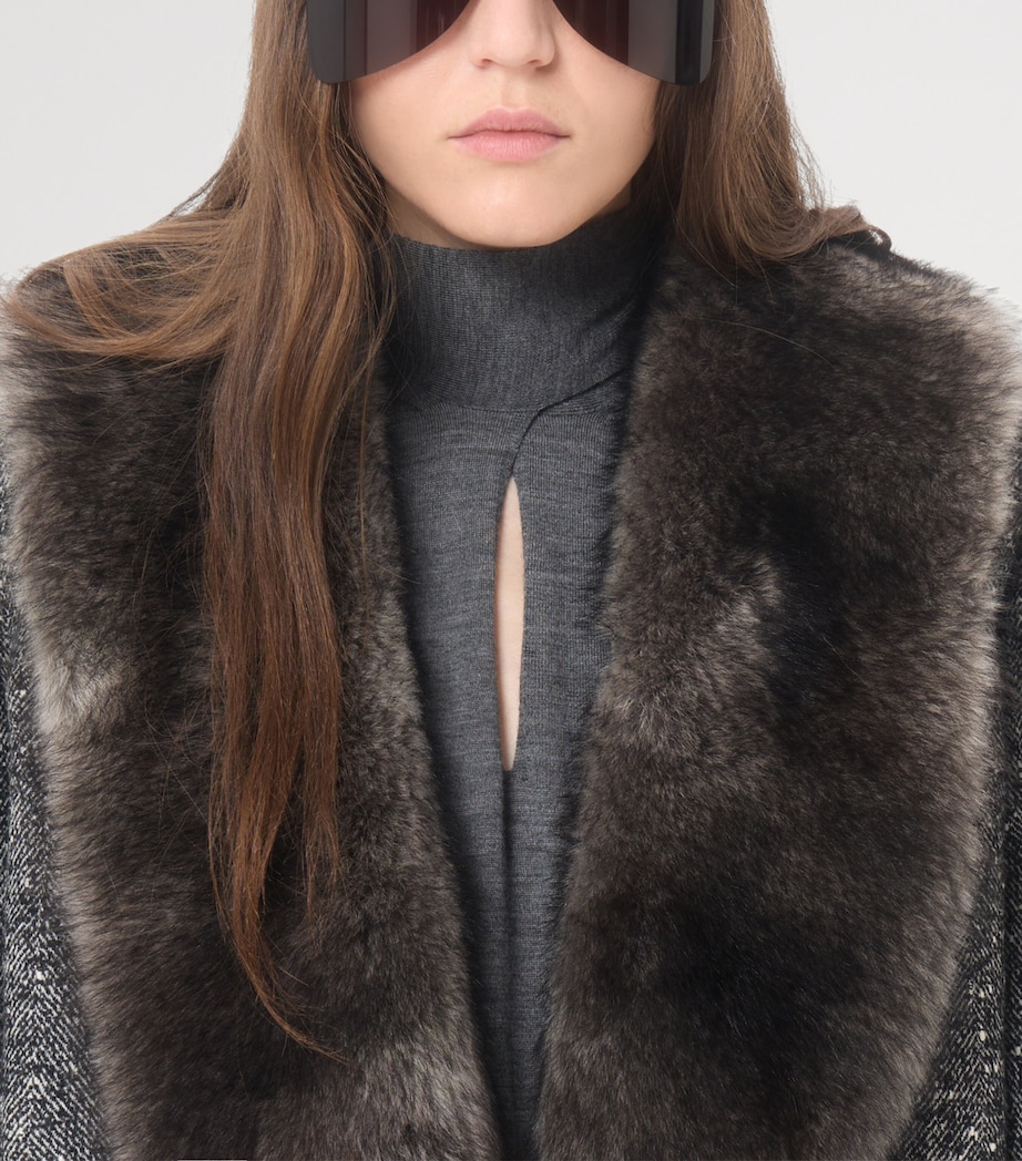 Valentino Womens Bouclé Caban Jacket Image 6