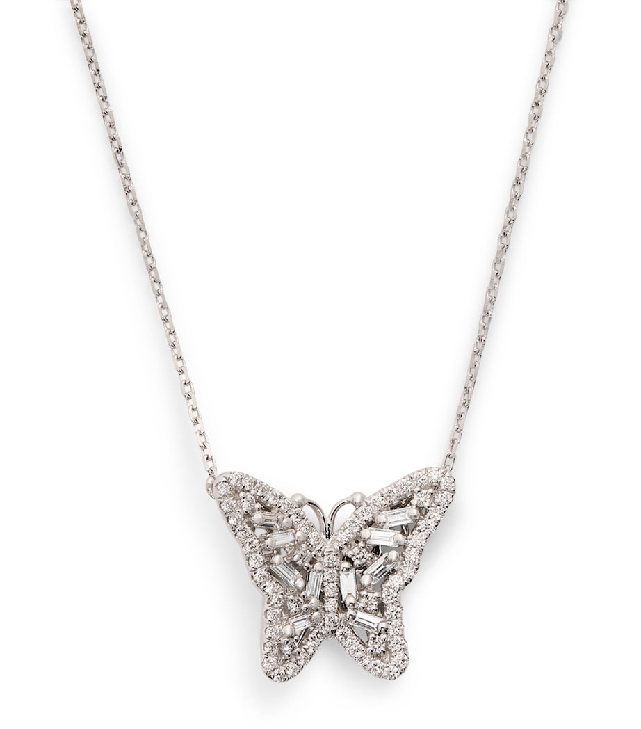 Suzanne Kalan White Gold and Diamond Bold Butterfly Necklace Wg/wd Image 1
