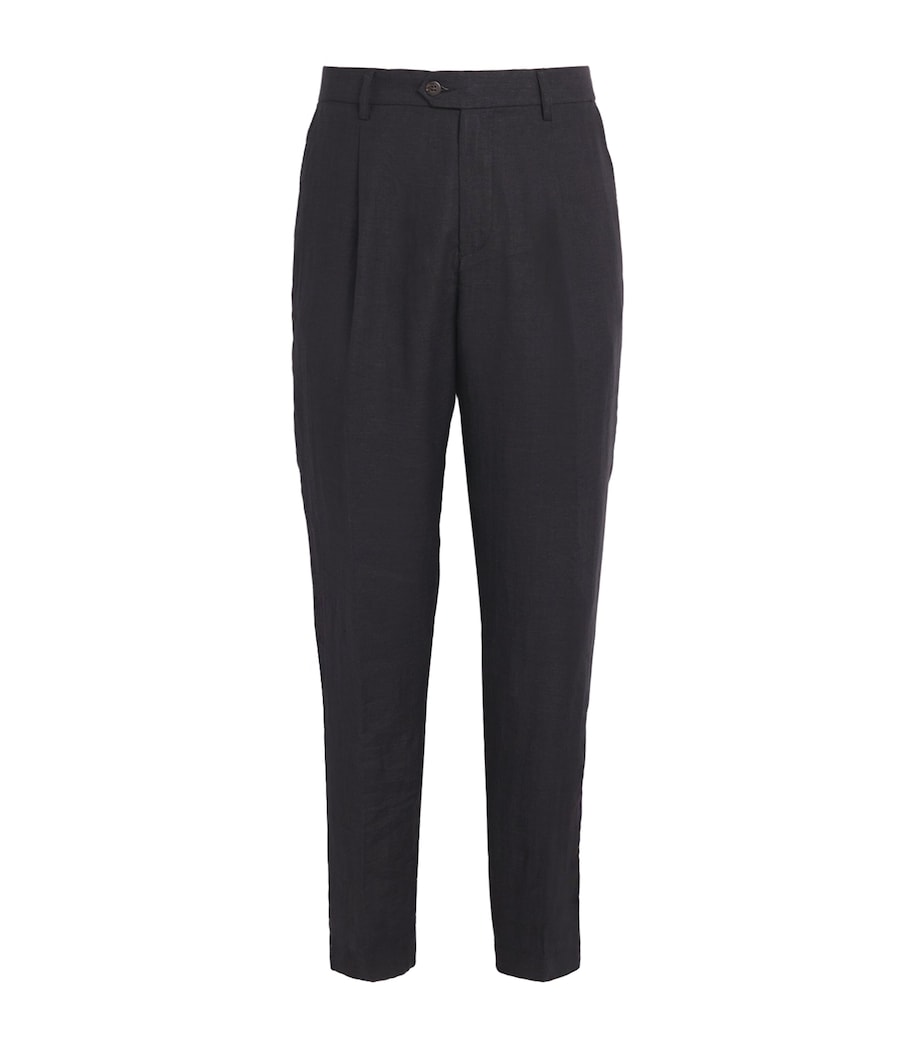 x Harrods Linen Tailored Trousers NERO Image 1