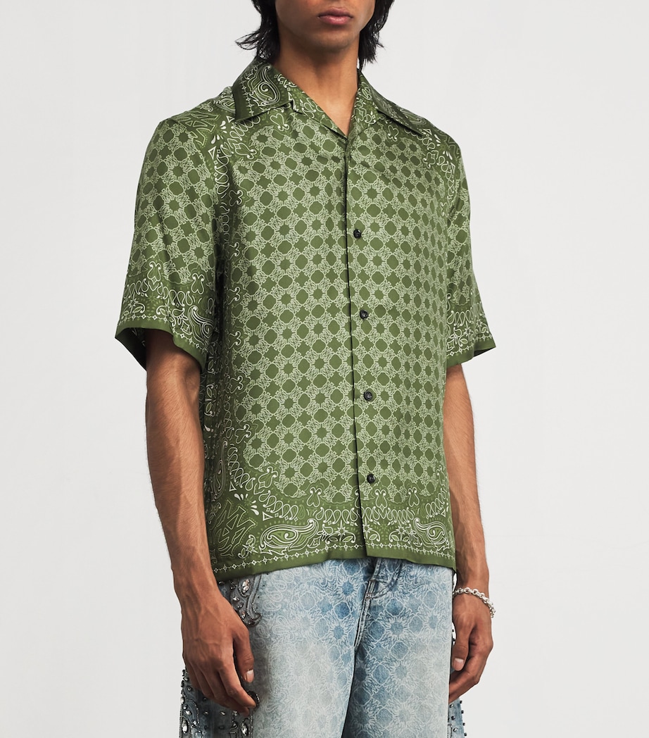 Silk Bandana Print Shirt GREEN Image 3