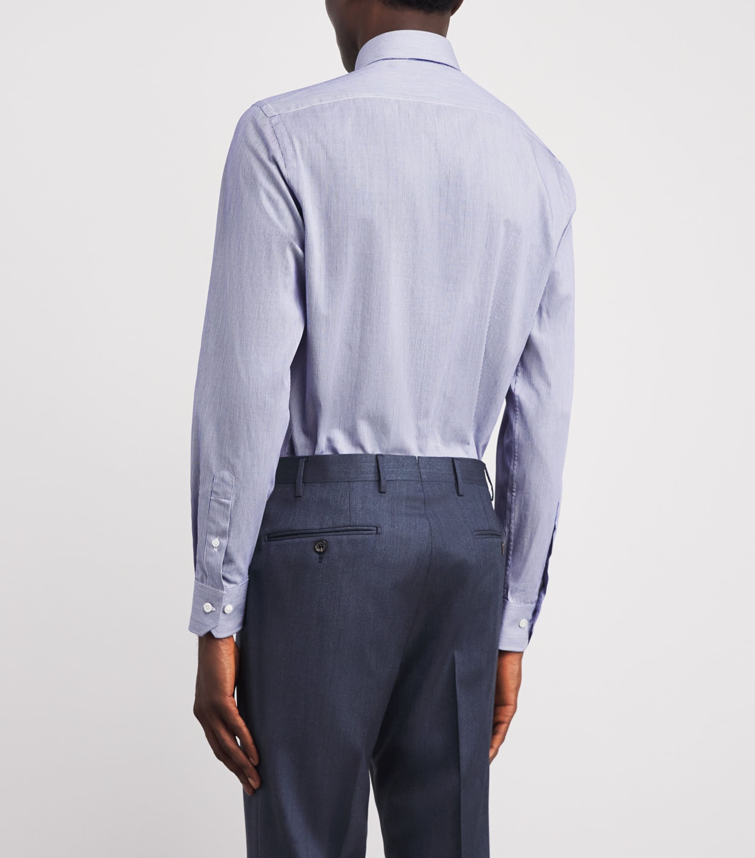 Cotton Stripe Shirt 12 BLUE Image 4