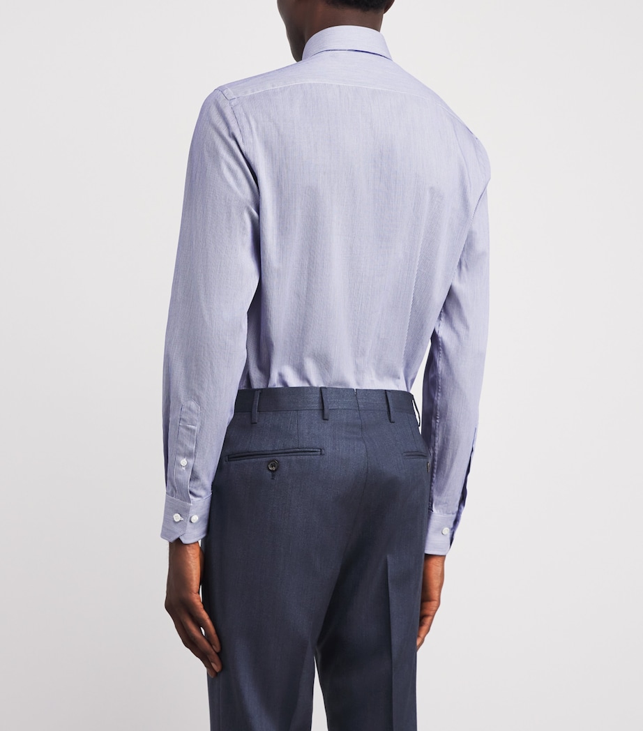 Cotton Stripe Shirt 12 BLUE Image 4