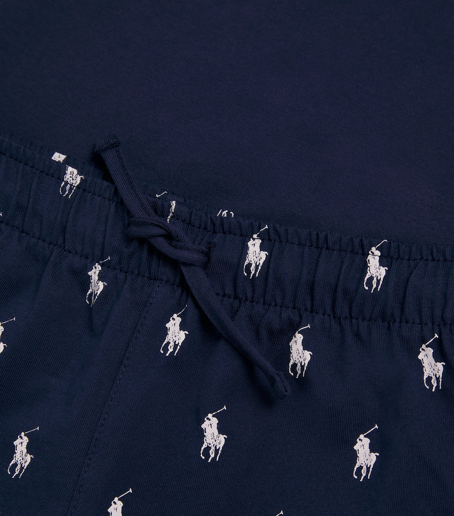 Ralph Lauren Kids Cotton T-Shirt and Shorts Set (4-7 Years) Bcv Newport Navy Image 3