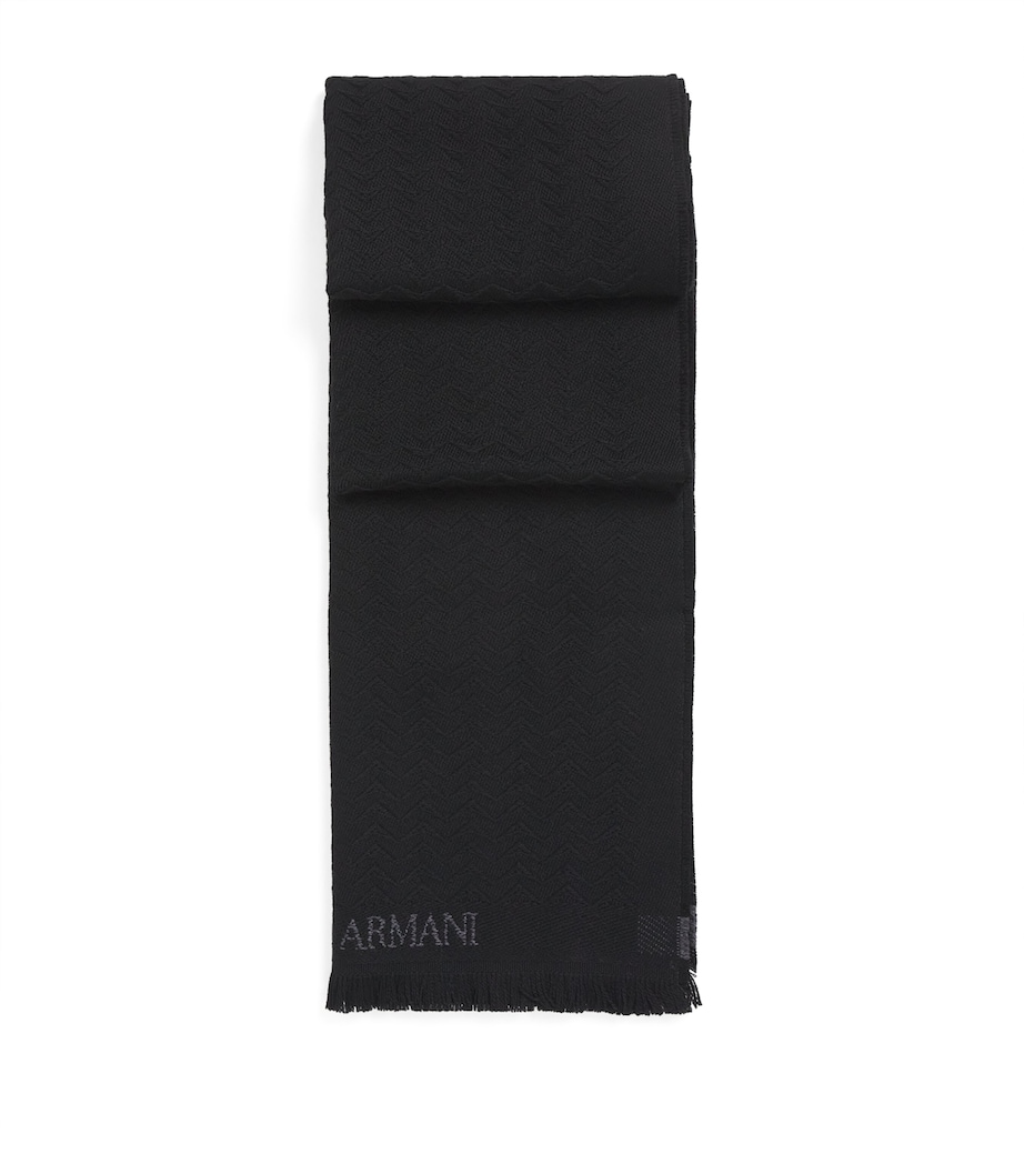 Wool Geometric Print Scarf FC027 Image 1