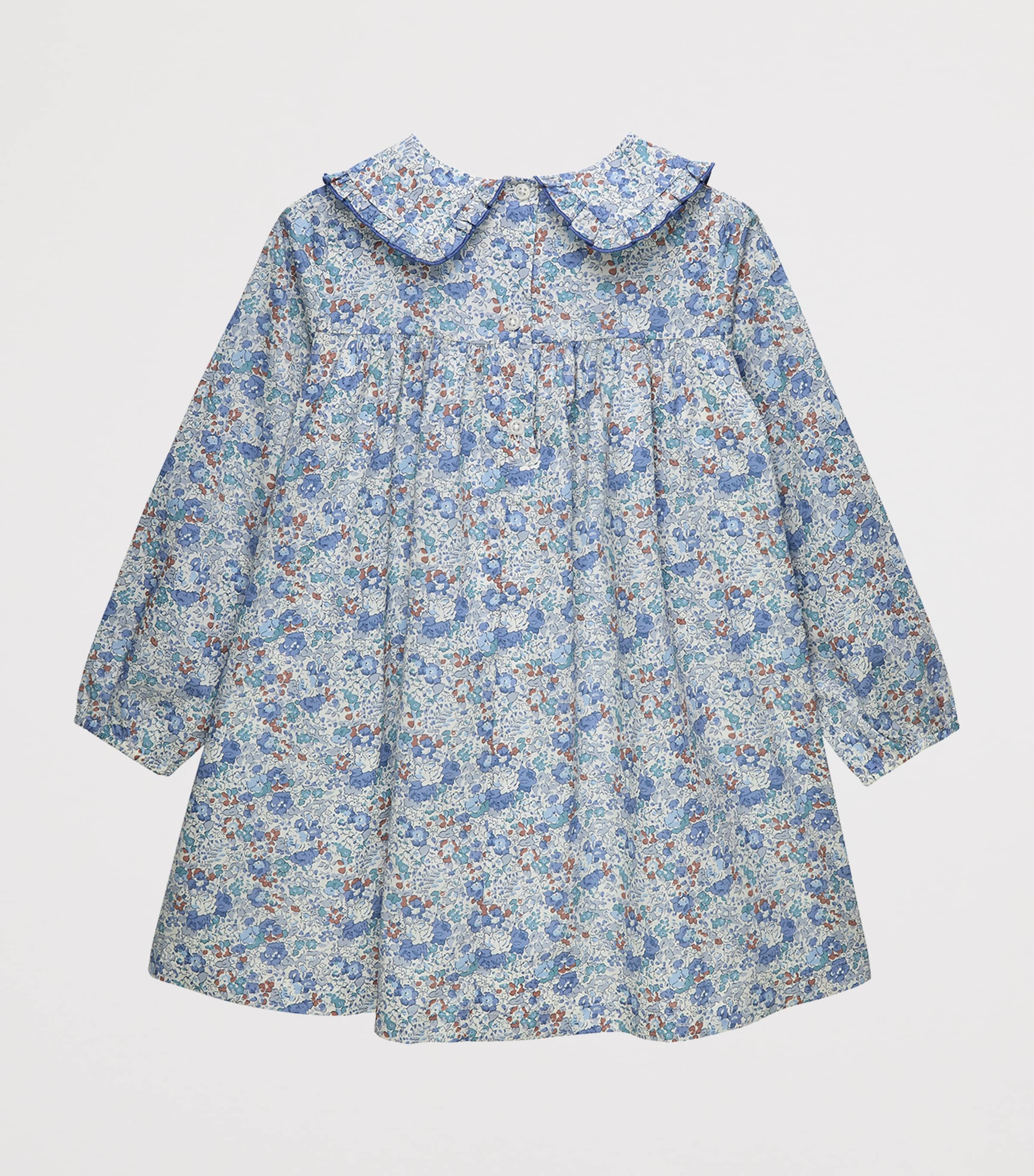 Trotters Cotton Liberty Print Dress (6-11 Years) Blue Image 2