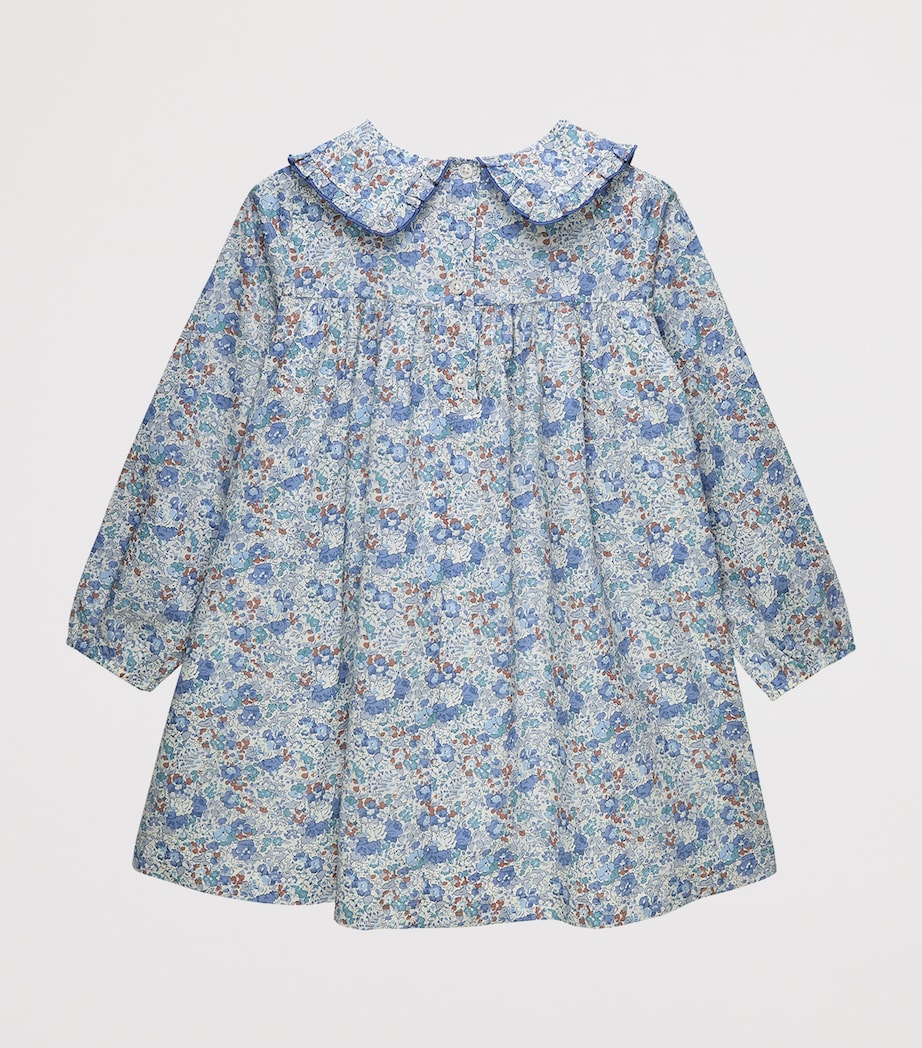 Trotters Cotton Liberty Print Dress (6-11 Years) Blue Image 2