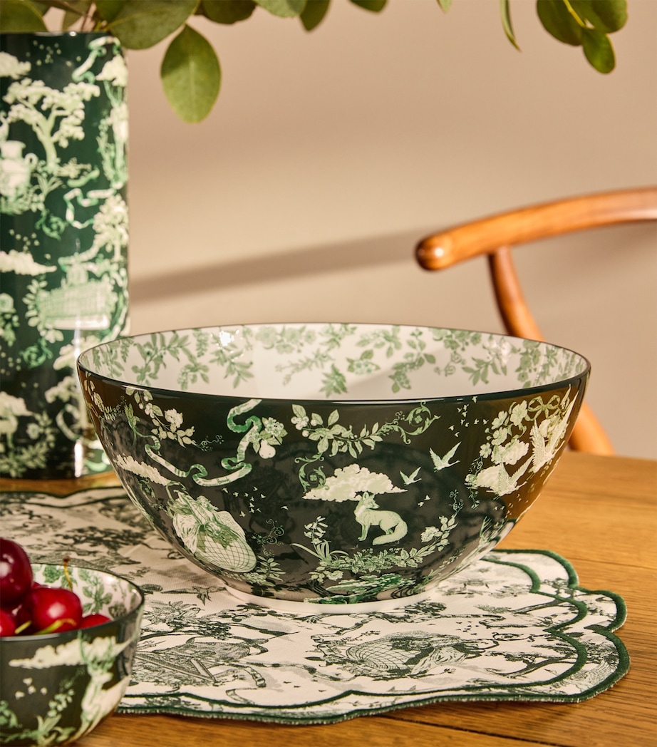 Fine Bone China Toile Bowl (30.5cm) GREEN Image 3