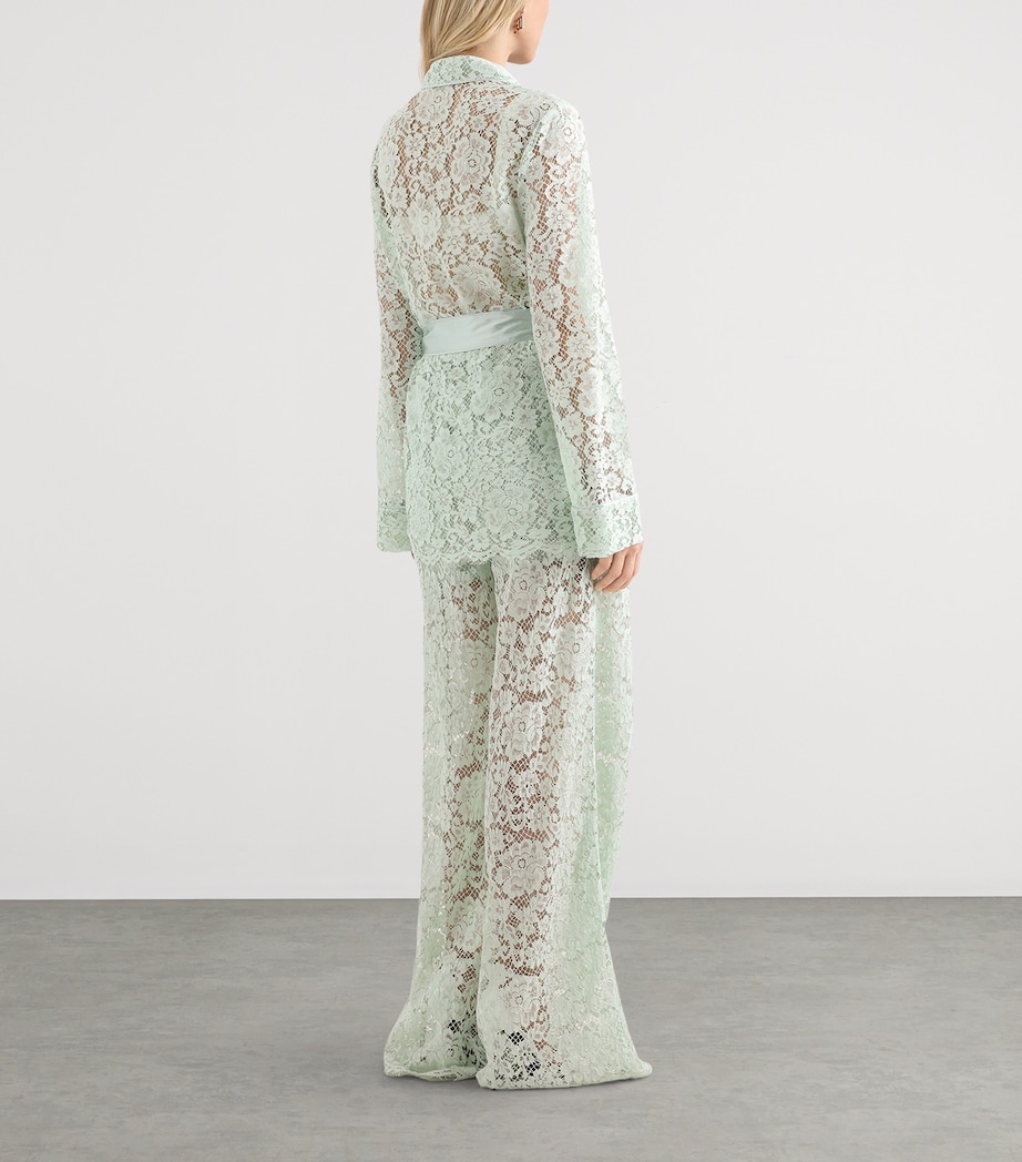 Dolce&Gabbana Womens Lace Tie Blazer Verd Image 3