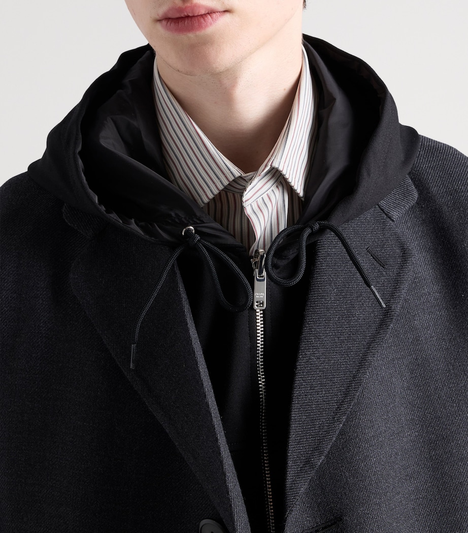 Prada Mens Technical Hooded Jacket Black Image 3