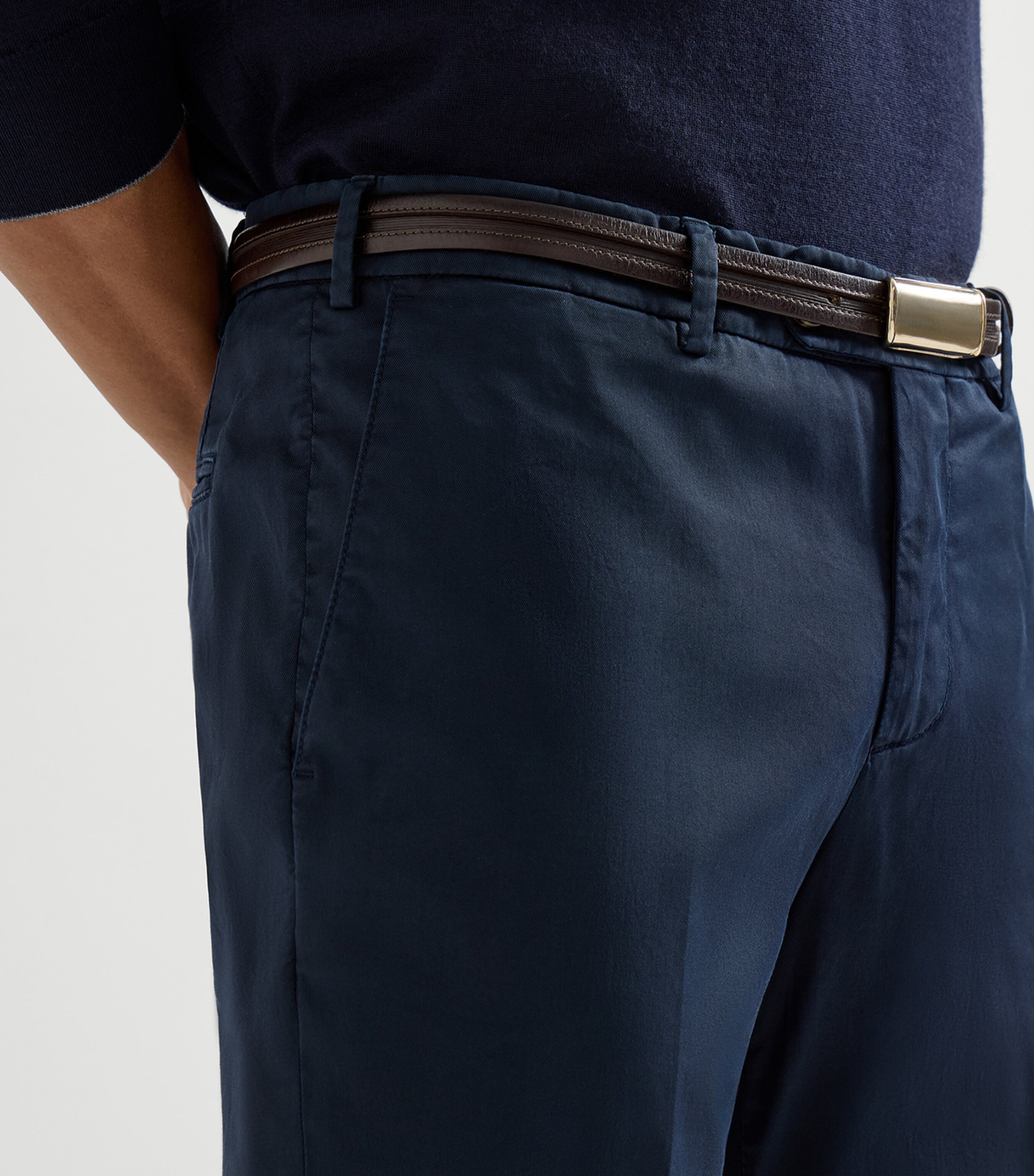 Brunello Cucinelli Mens Pima Cotton Comfort Gabardine Trousers Image 6