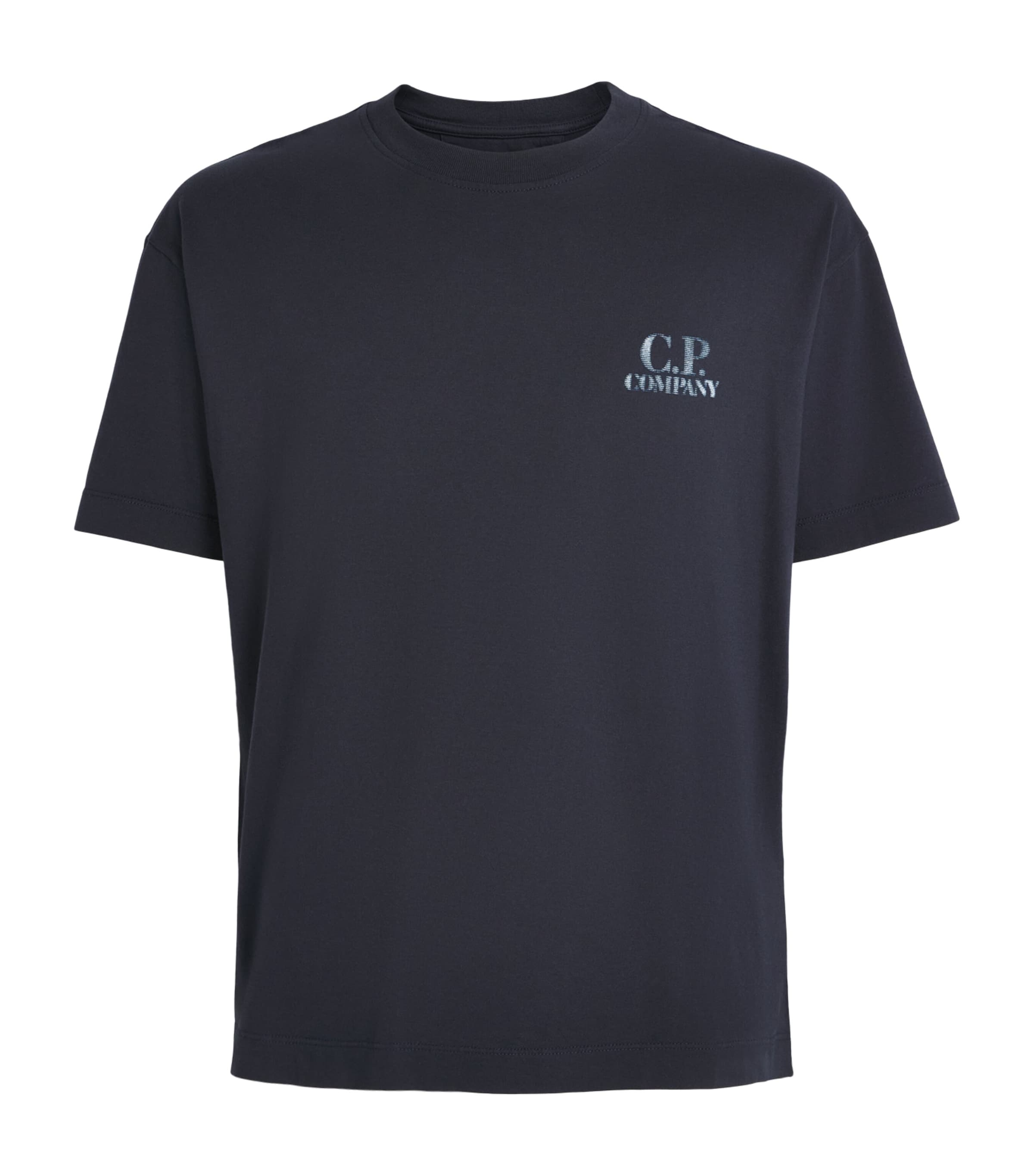 C.P. Company Mens Cotton Pixelated Logo T-Shirt Total Eclipse Image 1