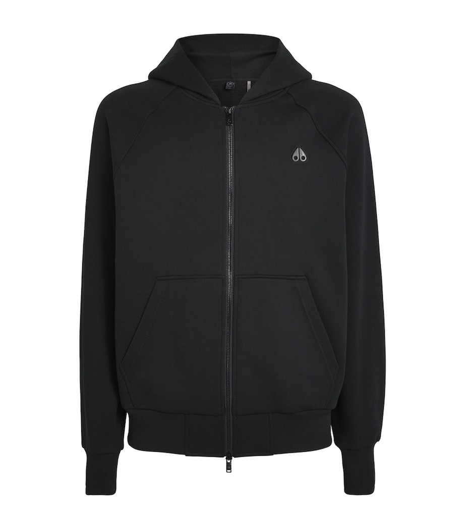 Moose Knuckles Mens Logo Yul Zip-Up Hoodie Black Image 1