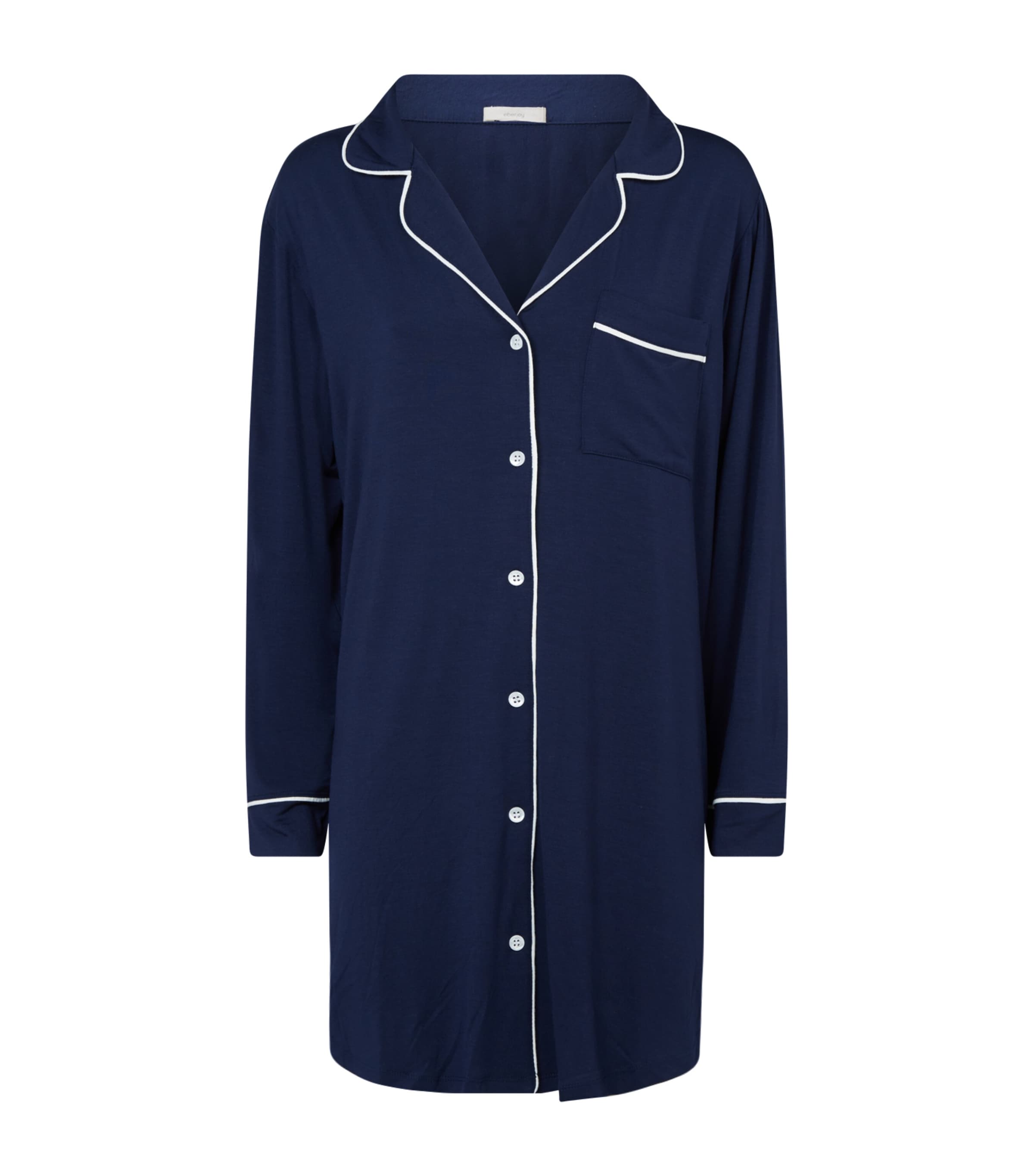 Shop Eberjey Gisele Longline Sleep Shirt In Navy