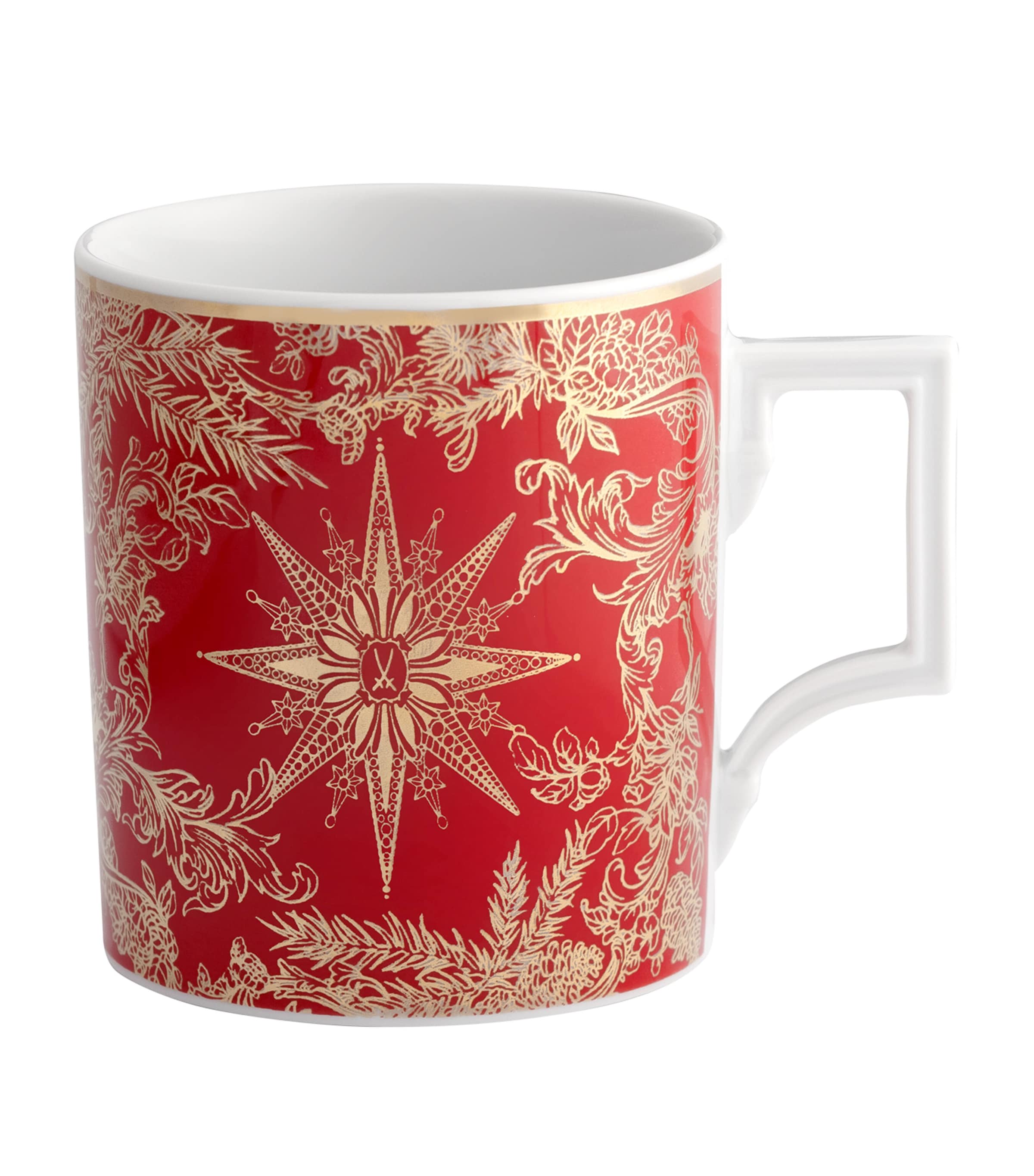 Meissen Porcelain Christmas Star Mug In Gold