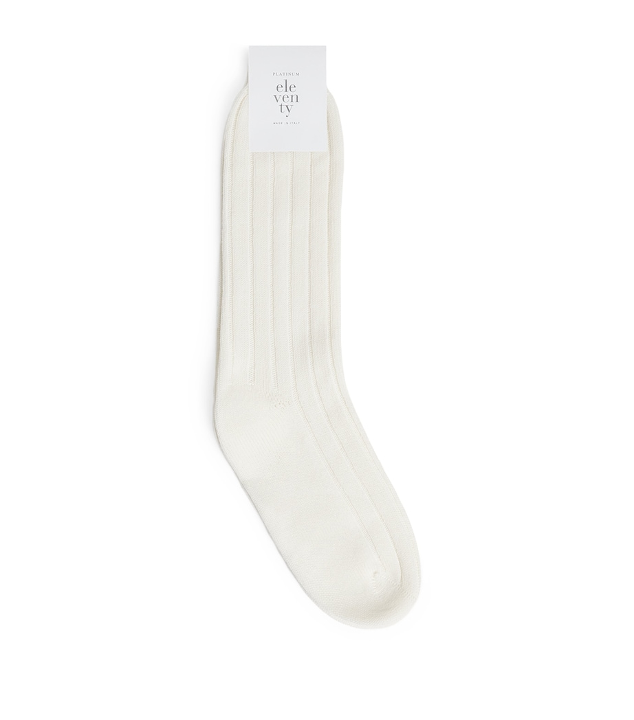 Wool-Cashmere-Blend Ribbed Socks BIANCO GRIGIO CHIAR Image 1