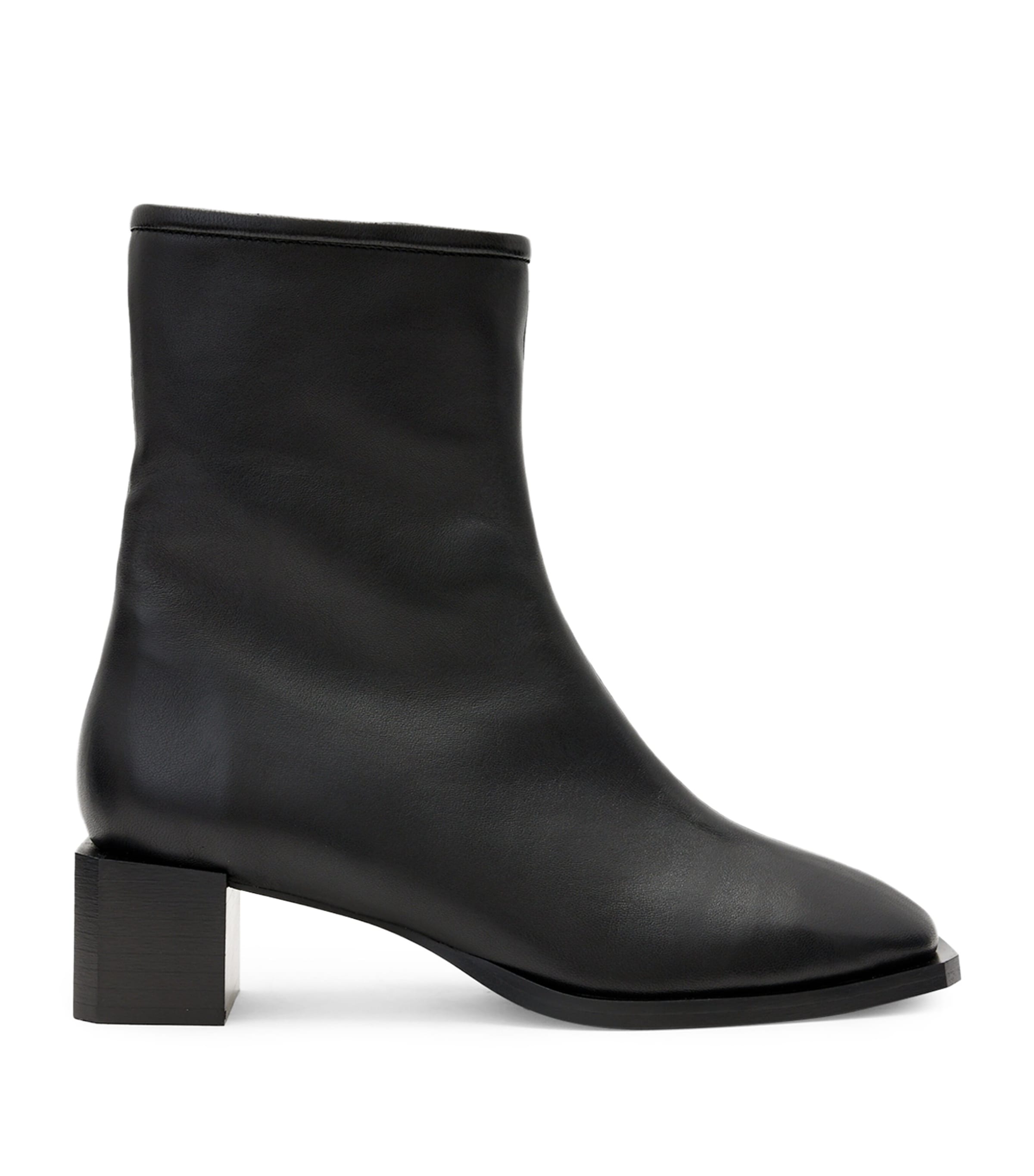 Allsaints Avril Leather Ankle Boots In Black