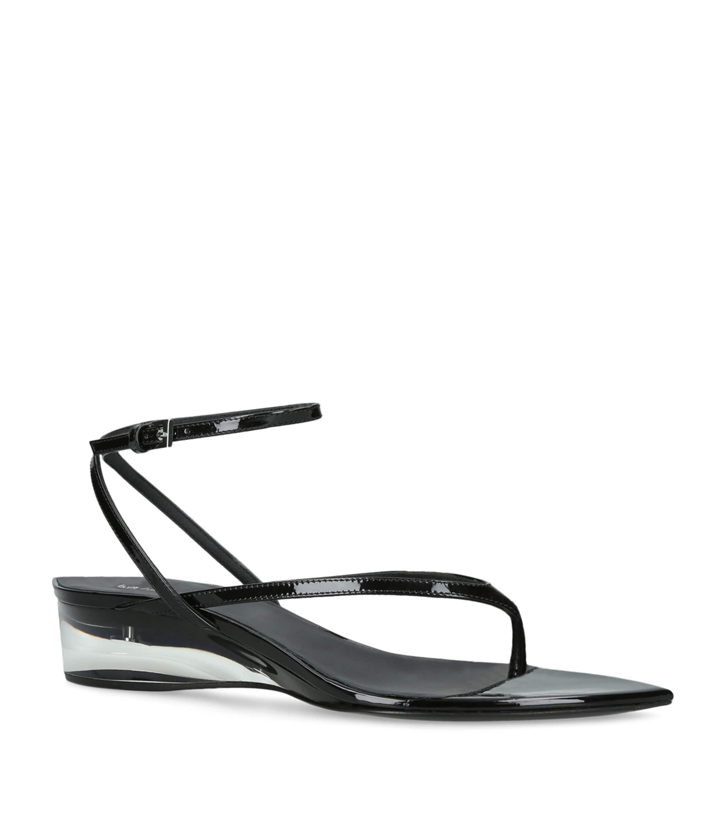 Alaïa Clear Tongs Wedge Sandals 30 Black Image 3